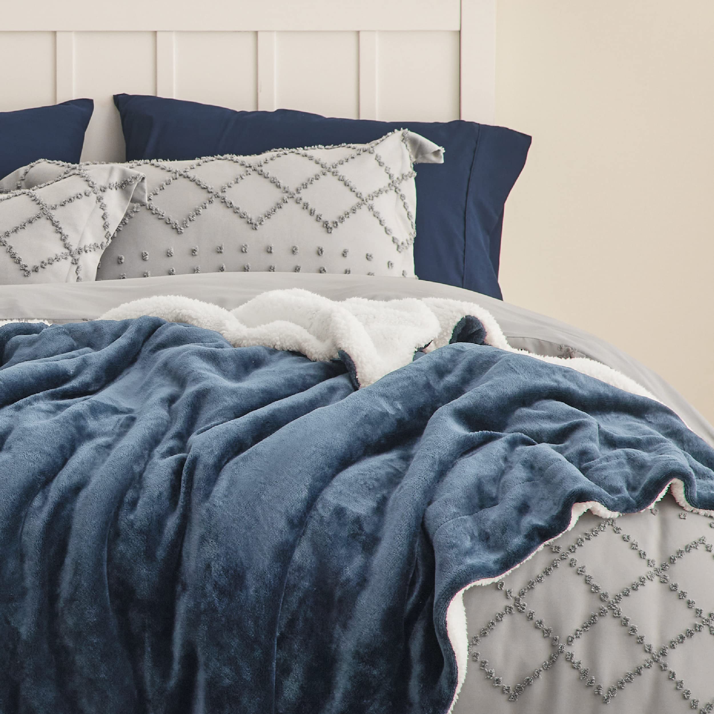 Foto 5 pulgar | Manta Bedsure Sherpa de Forro Polar King Size 270 x 230 cm Azul - Venta Internacional