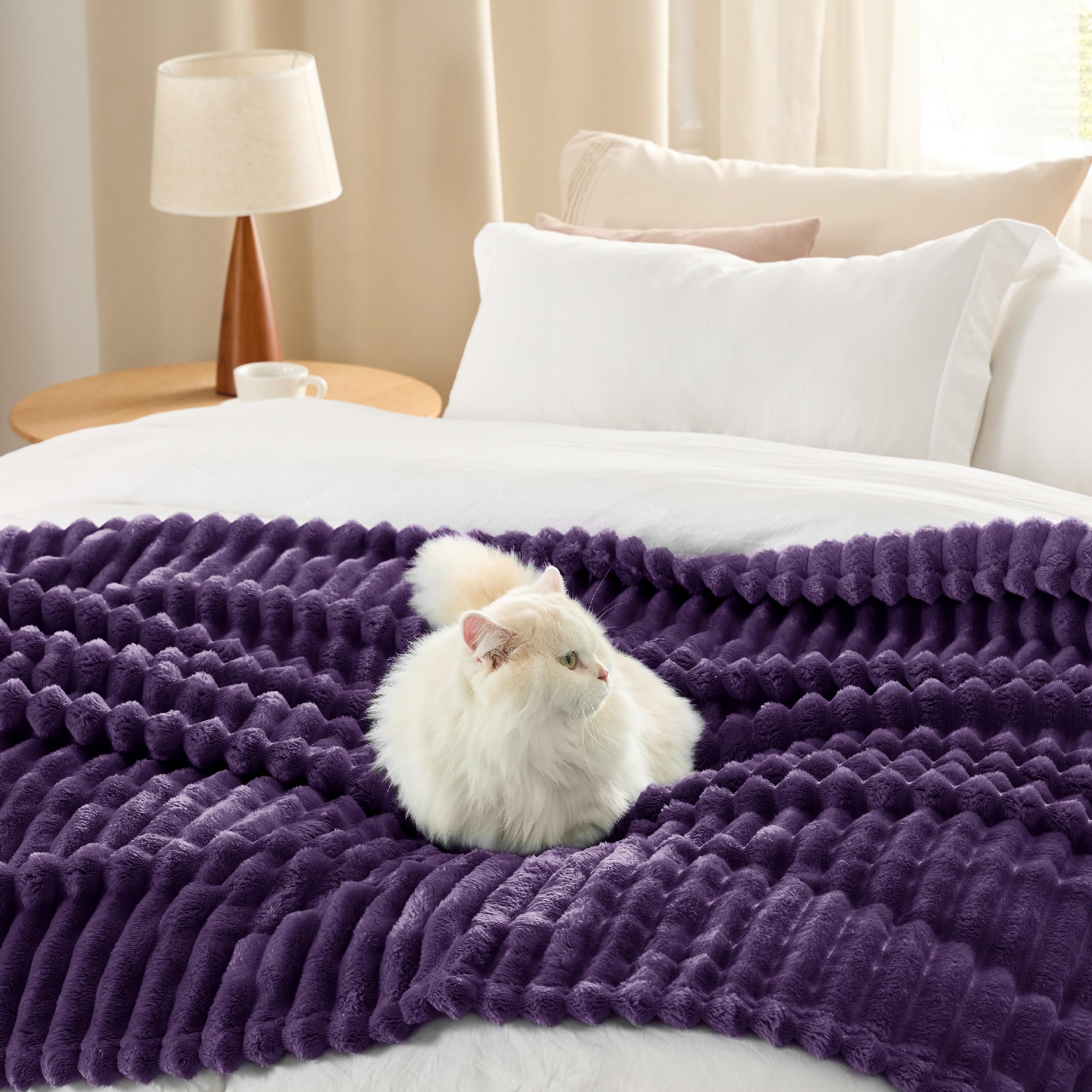 Foto 5 pulgar | Manta De Cama, Color Morado, Suave Y Acogedora, 130 X 180 Cm - Venta Internacional.