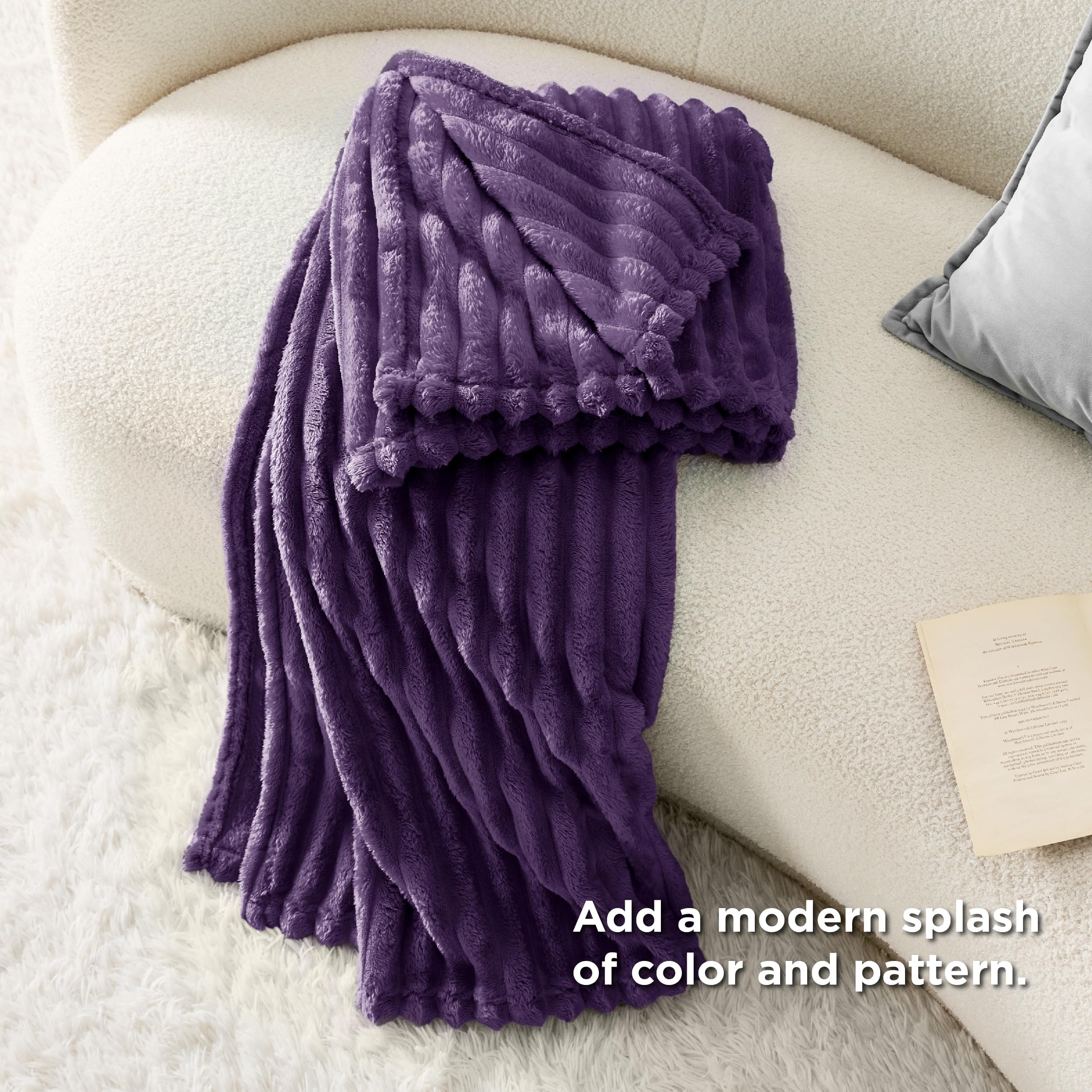 Foto 6 pulgar | Manta De Cama, Color Morado, Suave Y Acogedora, 130 X 180 Cm - Venta Internacional.