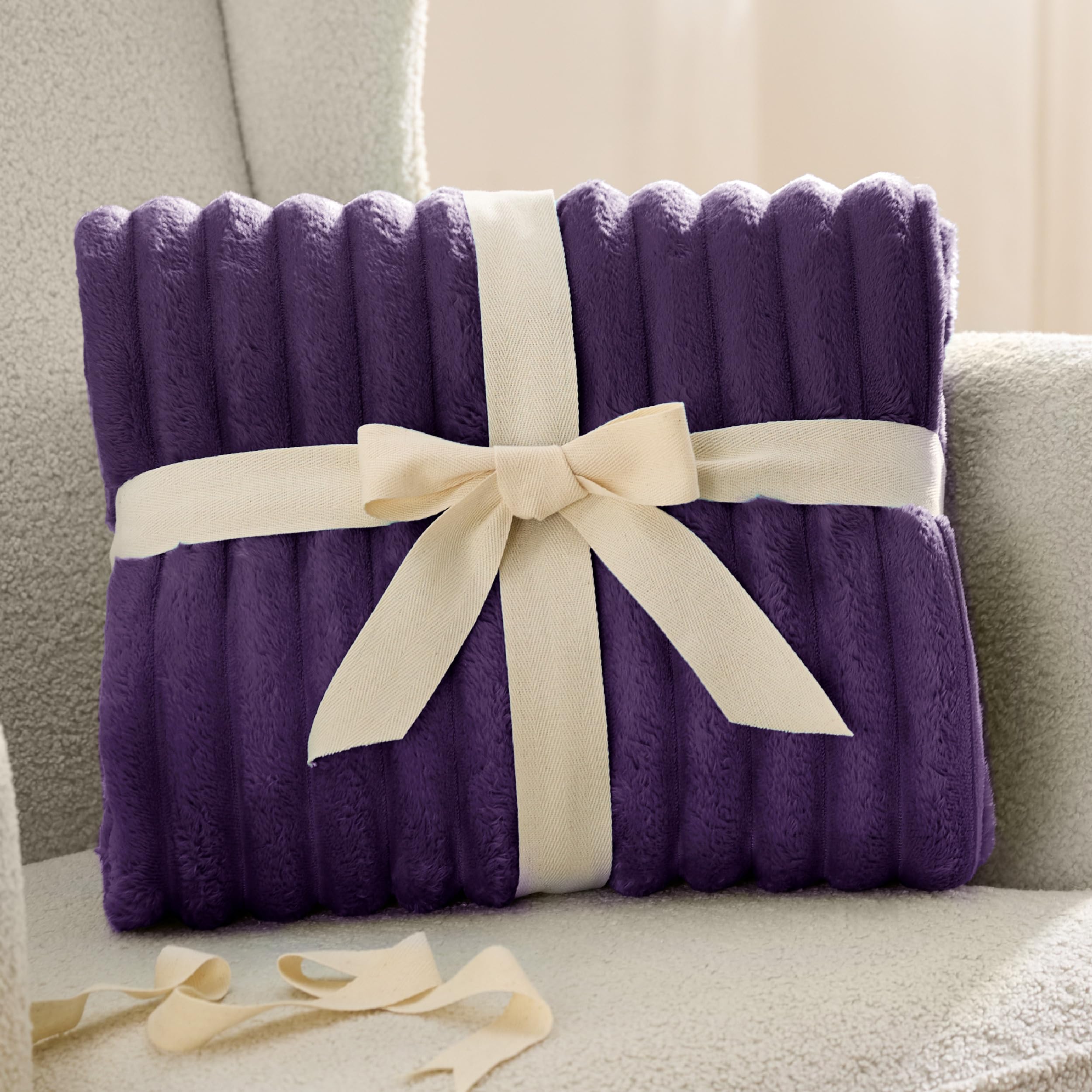 Foto 8 pulgar | Manta De Cama, Color Morado, Suave Y Acogedora, 130 X 180 Cm - Venta Internacional.