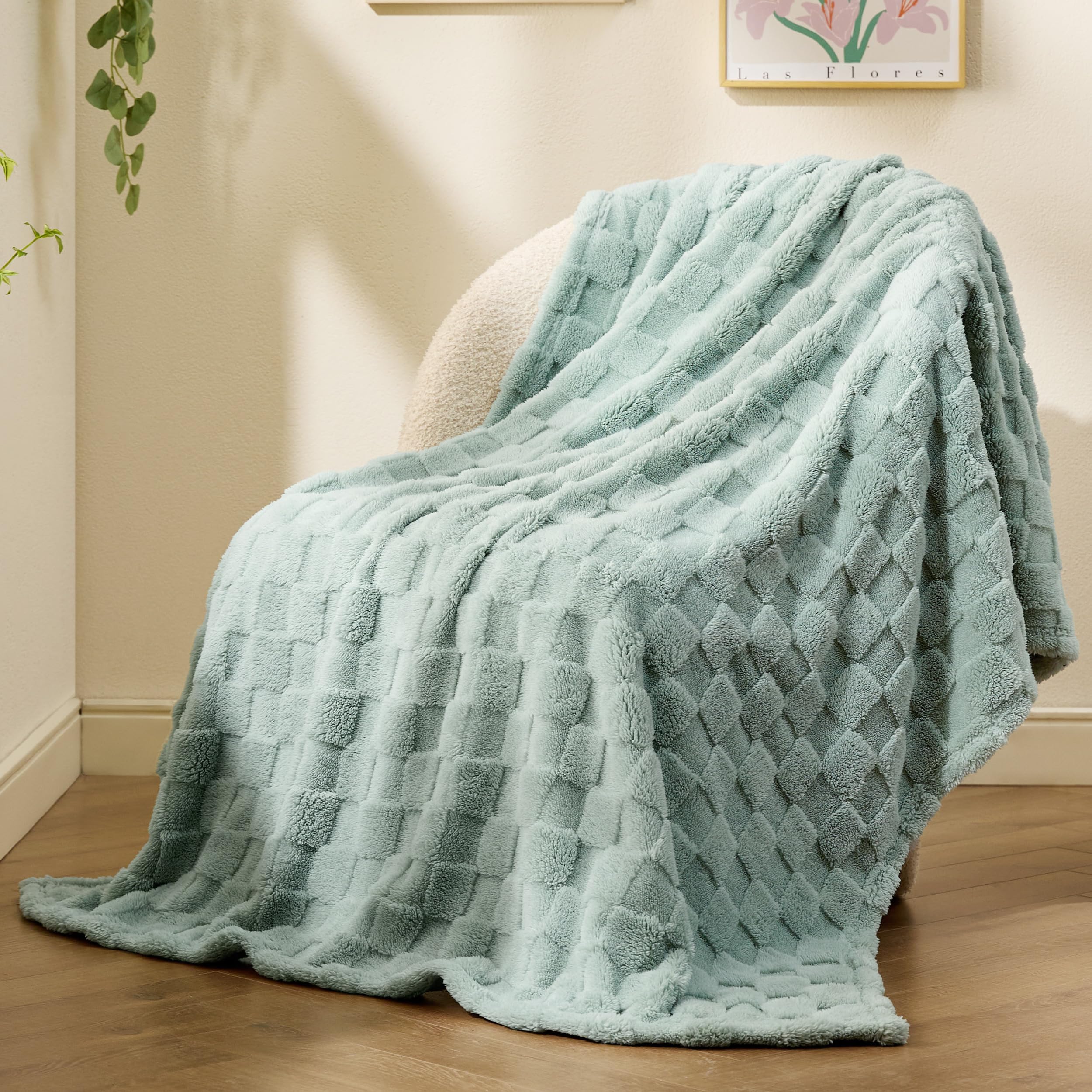 Foto 7 pulgar | Manta De Franela Para Cama, 130 X 180 Cm, Color Verde Salvia - Venta Internacional.