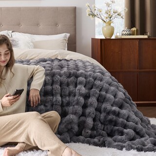 Foto 3 | Manta Bedsure De Piel Sintética Suave Y Esponjosa, 50 X 70 Pulgadas, Gris - Venta Internacional.