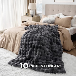 Foto 5 | Manta Bedsure De Piel Sintética Suave Y Esponjosa, 50 X 70 Pulgadas, Gris - Venta Internacional.