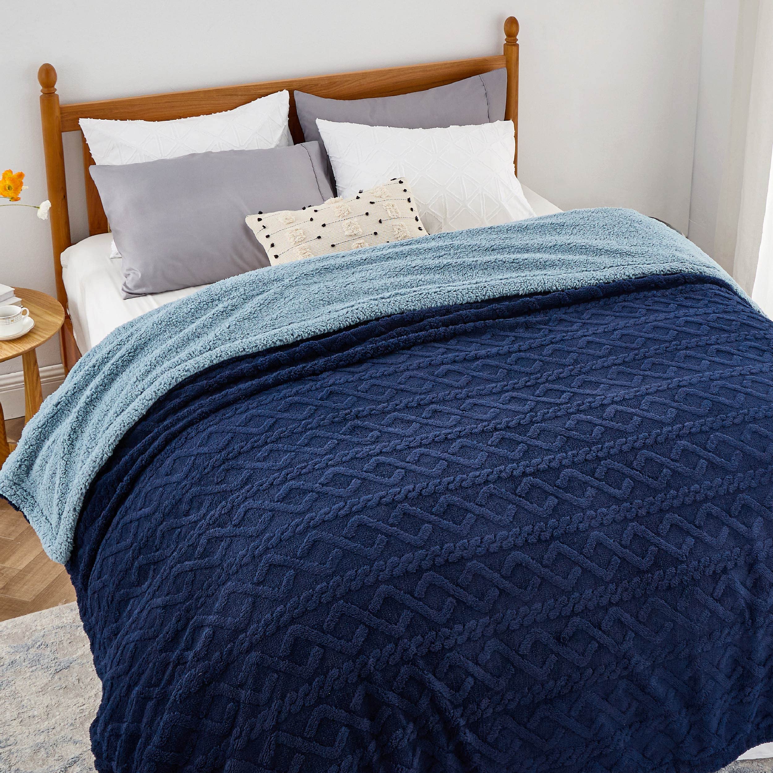 Foto 2 pulgar | Manta De Cama Sherpa, Tamaño King, Forro Polar, Suave Y Acogedora Para Invierno - Venta Internacional.