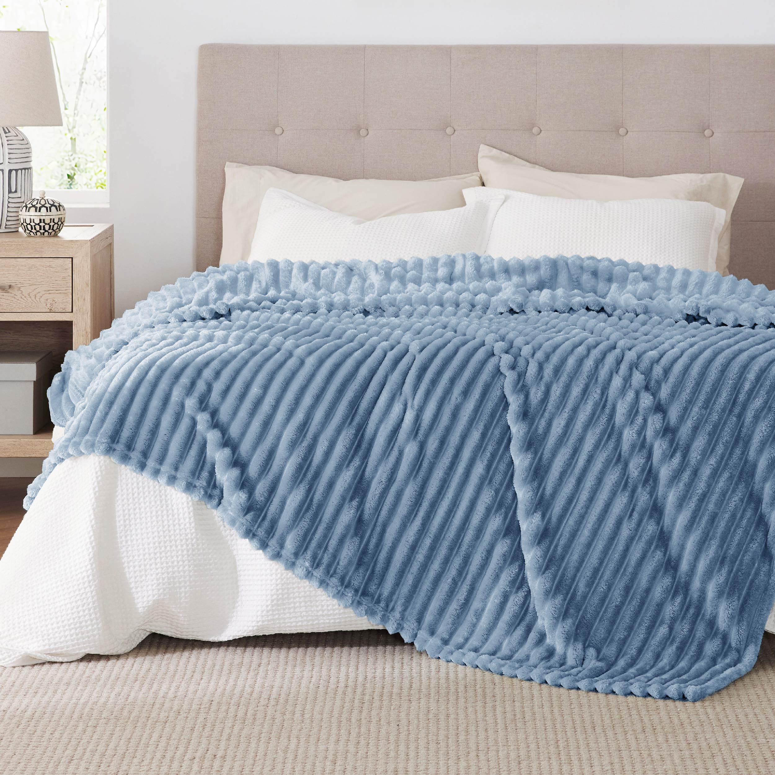 Foto 3 pulgar | Manta Bedsure Queen Gentlesoft Acogedora, Forro Polar De Franela, Azul Ashley - Venta Internacional.