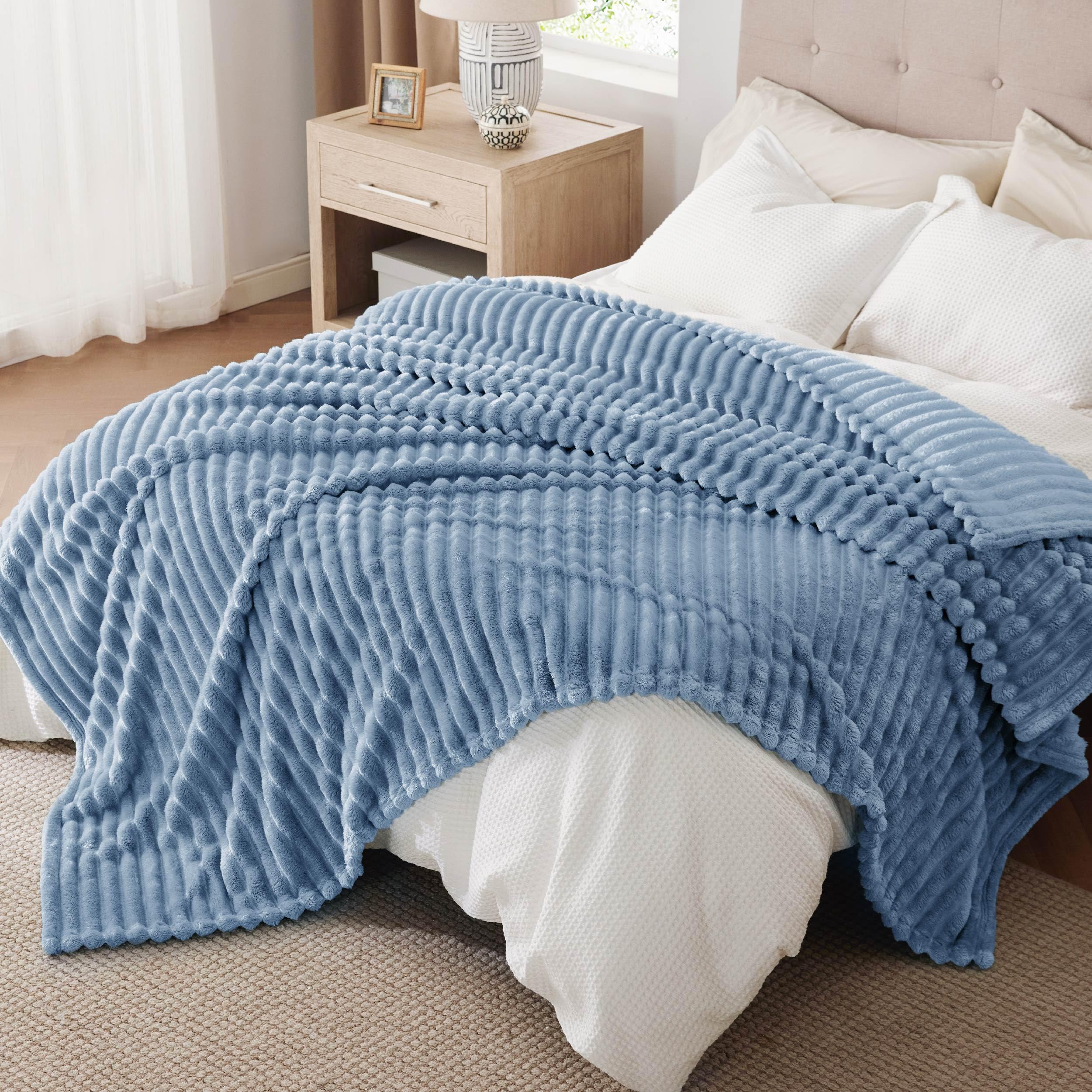 Foto 6 pulgar | Manta Bedsure Queen Gentlesoft Acogedora, Forro Polar De Franela, Azul Ashley - Venta Internacional.