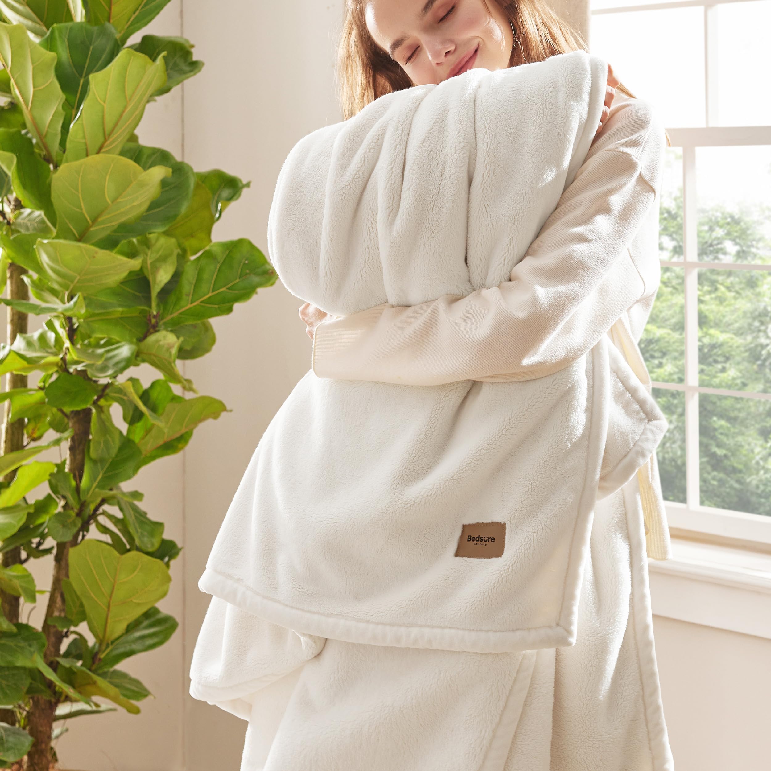 Foto 1 | Manta Gruesa Para Invierno, Cálida Y Acogedora, De 66 X 90 Pulgadas, Color Crema - Venta Internacional.