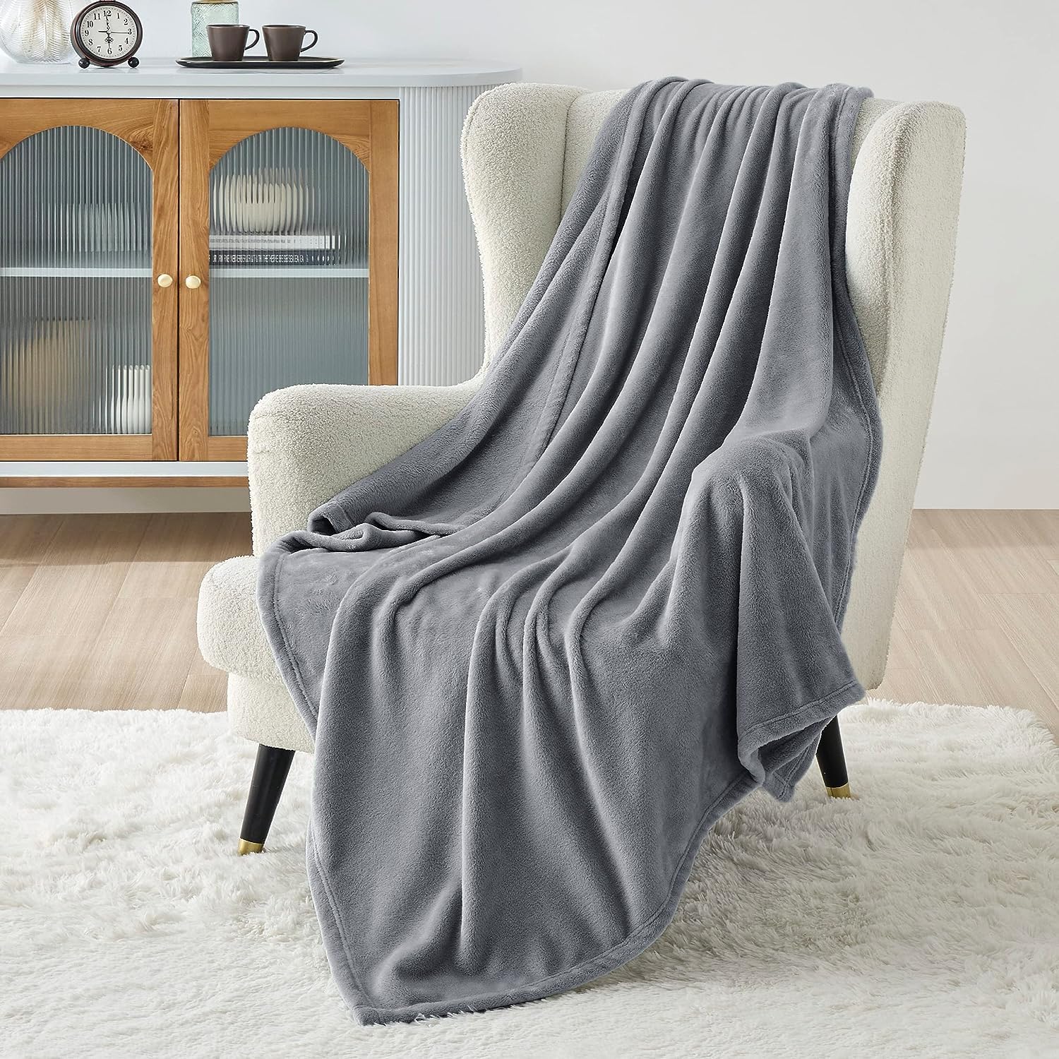 Foto 3 pulgar | Manta Polar Para Cama, Tamaño Doble, Gris, 300 G/m², Ligera - Venta Internacional.