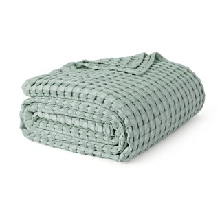 Foto 1 | Manta Bedsure De Algodón Refrescante Con Forma De Gofre, Tamaño Queen, Color Verde Salvia - Venta Internacional.