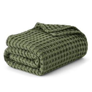 Foto 1 | Manta Bedsure De Algodón Refrescante Con Forma De Gofre, Tamaño King, Color Verde, 264 X 229 Cm - Venta Internacional.