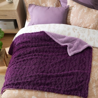Foto 6 | Manta Bedsure Sherpa De Forro Polar Para Sofá, 150 X 200 Cm, Color Morado - Venta Internacional.