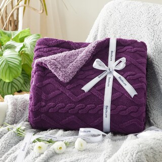 Foto 7 | Manta Bedsure Sherpa De Forro Polar Para Sofá, 150 X 200 Cm, Color Morado - Venta Internacional.