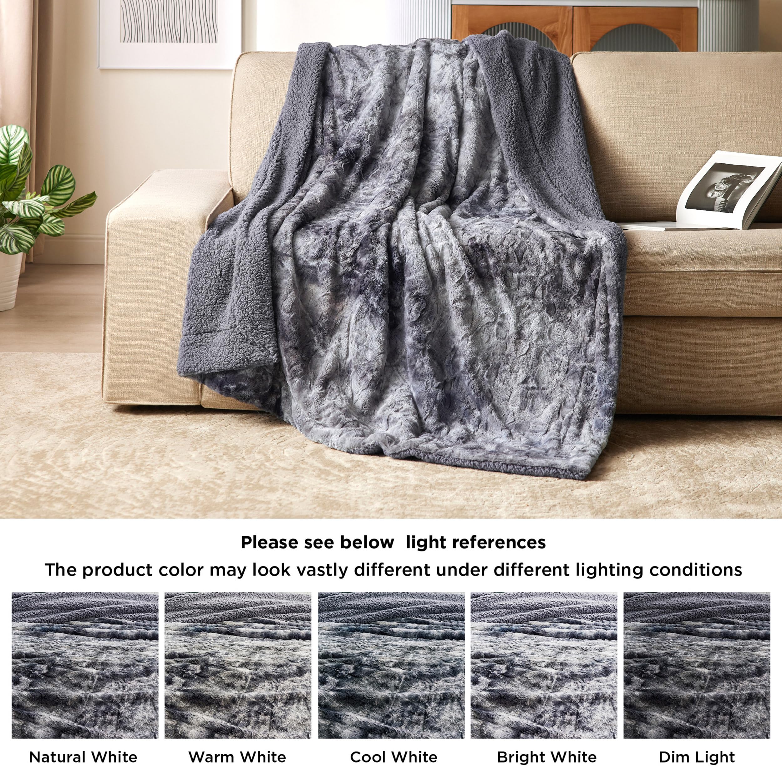 Foto 7 pulgar | Manta De Piel Sintética Sherpa De Blanket Bedsure, Cálida Y Acogedora, 130 X 150 Cm - Venta Internacional.