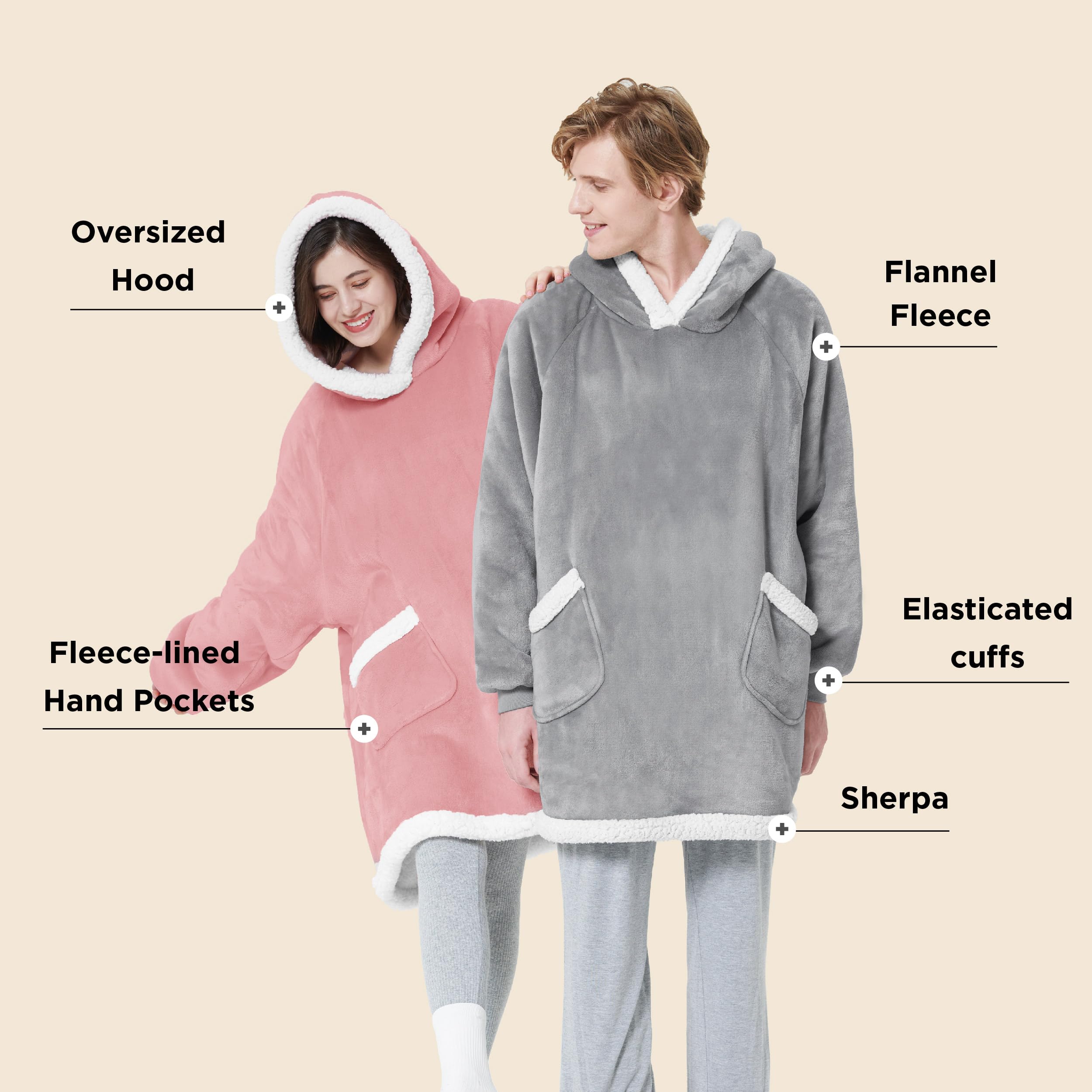 Foto 3 pulgar | Sudadera Con Capucha Bedsure Mellow Rose Para Adultos Y Niños - S - Venta Internacional.