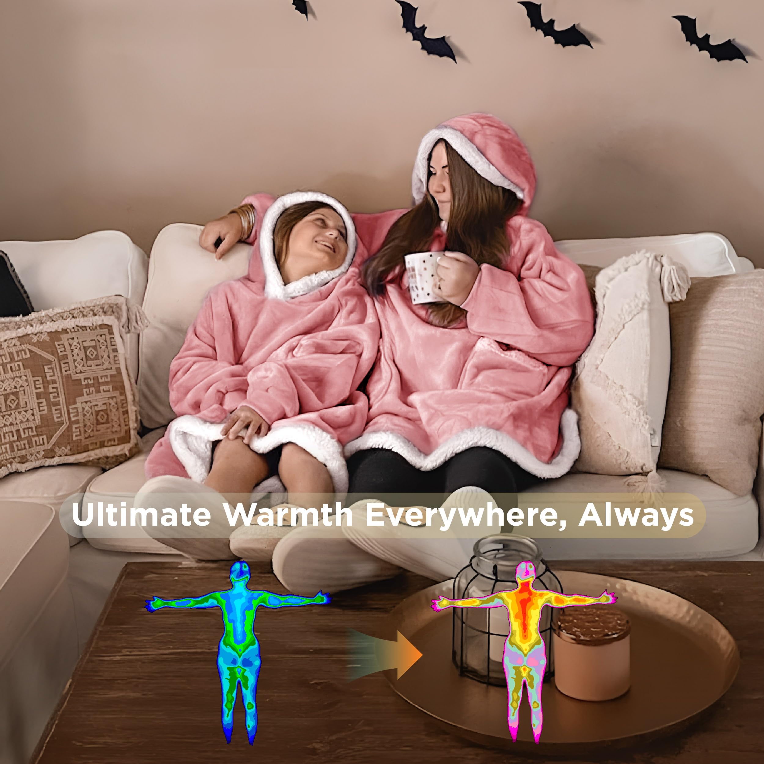 Foto 5 pulgar | Sudadera Con Capucha Bedsure Mellow Rose Para Adultos Y Niños - S - Venta Internacional.