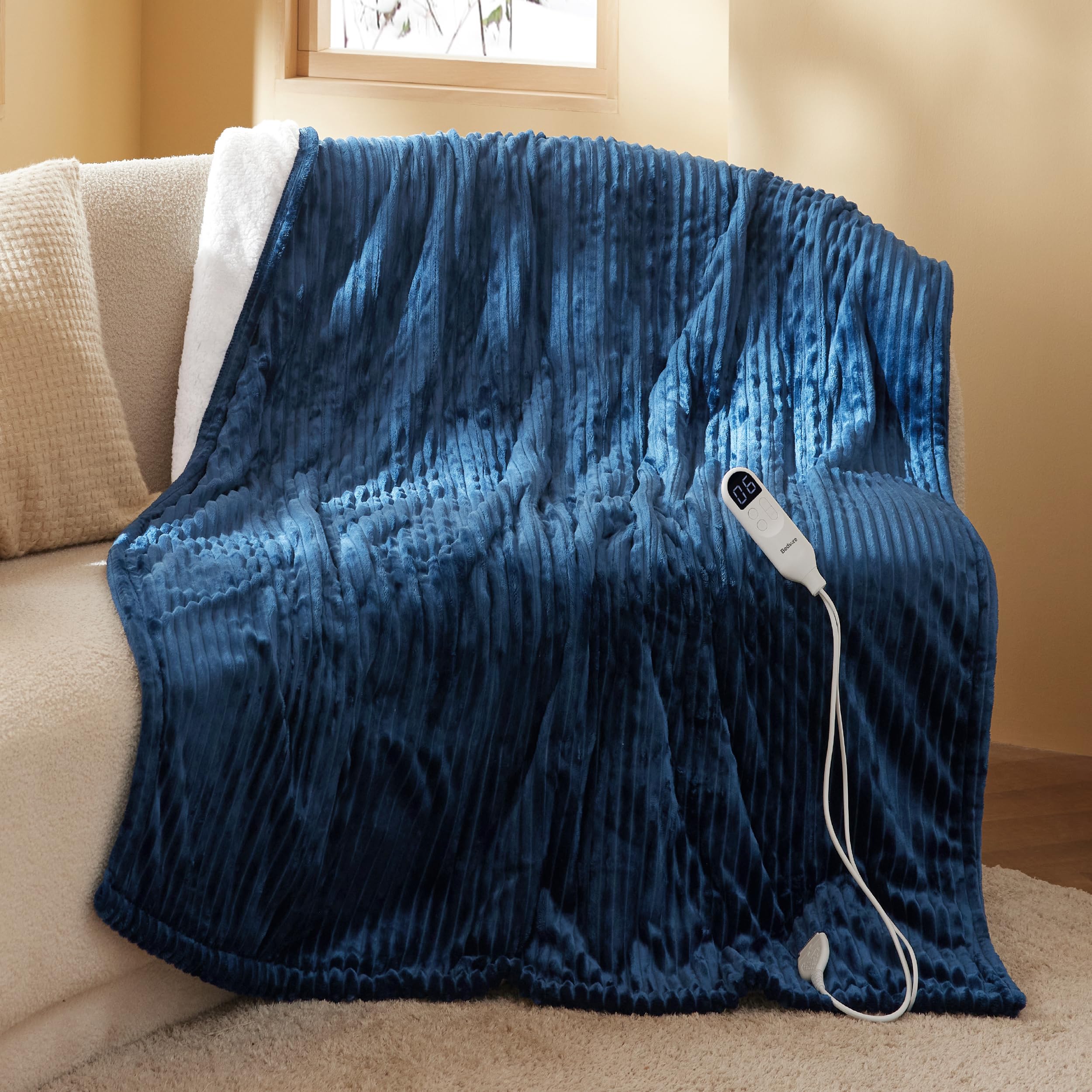 Foto 1 | Manta Eléctrica Con Calefacción, 130 X 150 Cm, Color Azul Marino - Venta Internacional.