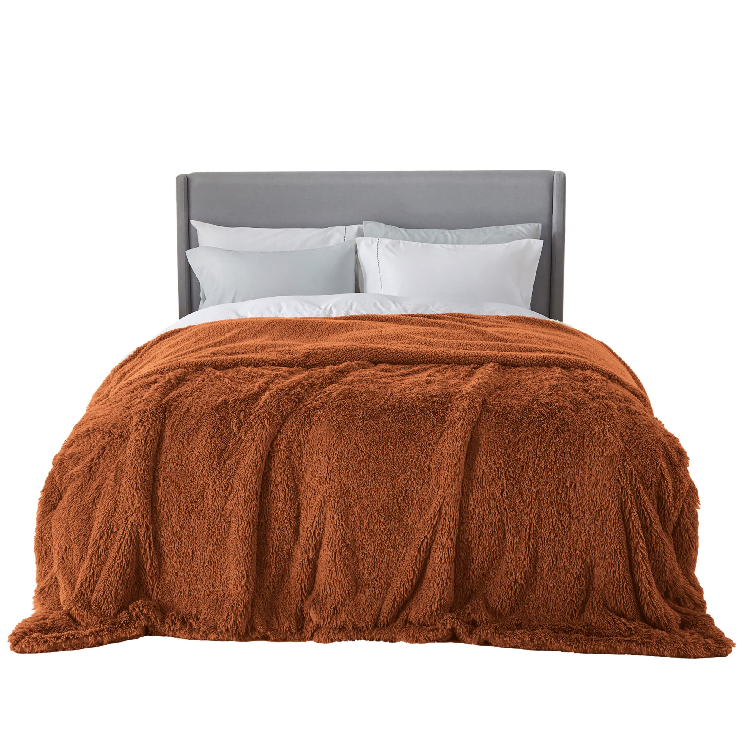 Manta Bedsure Fluffy Burnt Orange King Size Para Cama De 270 X 230 Cm - Venta Internacional.