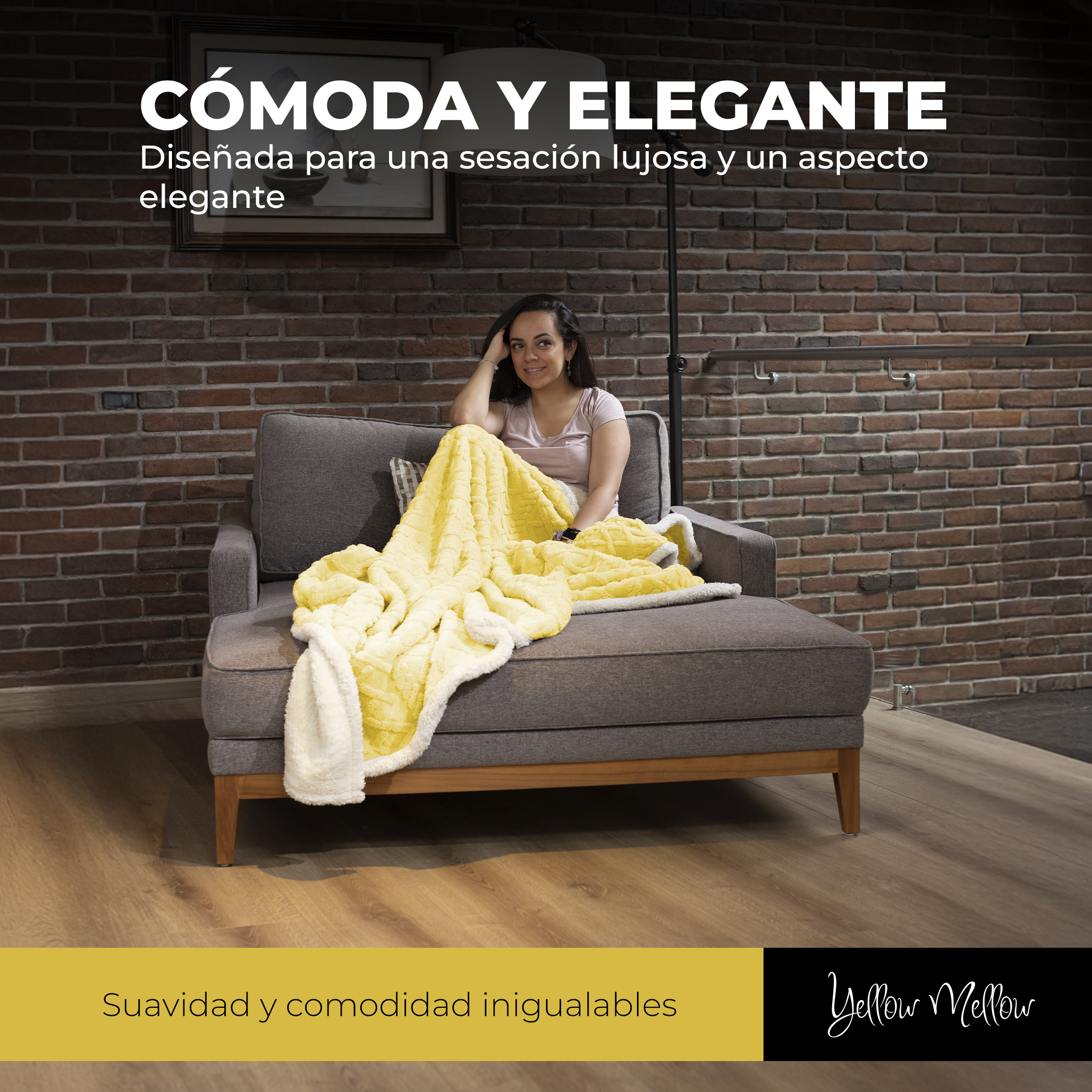 Foto 7 pulgar | Cobertor Cobija Aborregado Con Forro Polar Sherpa | Suave | Caliente | Ligera | Tamaño 230x200cm (amarillo, 230x200cm)