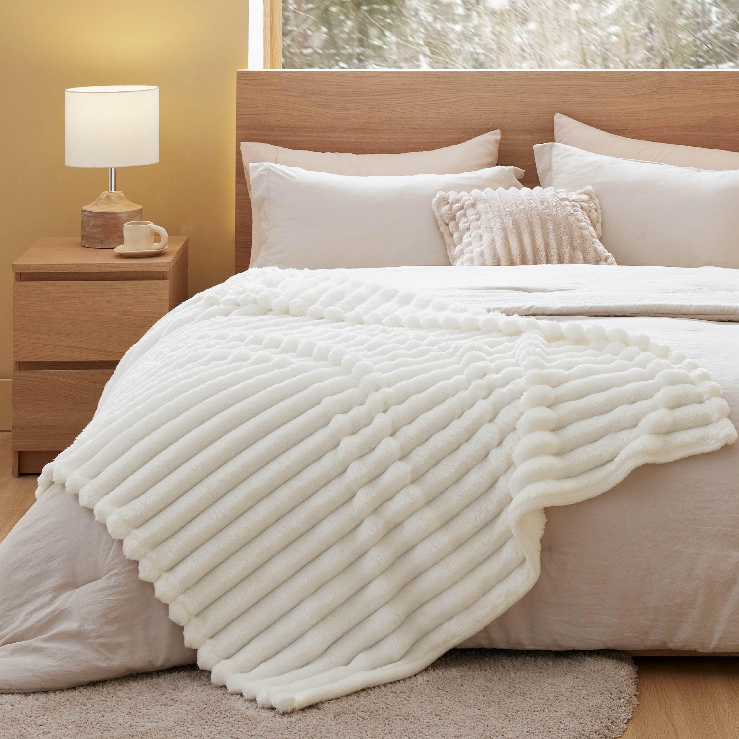 Foto 6 pulgar | Blanket Bedsure Twin, Forro Polar De Franela, Supersuave Y Acogedor, Color Blanco - Venta Internacional.