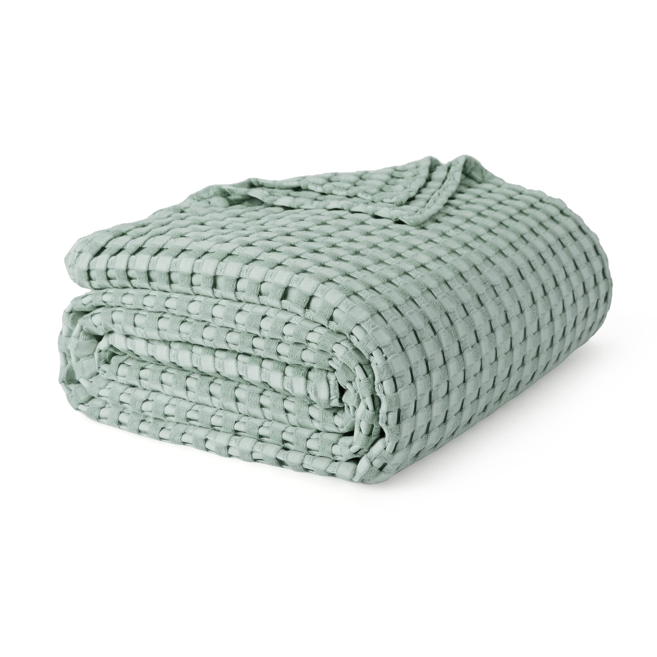 Foto 2 pulgar | Manta Bedsure De Algodón Refrescante Con Forma De Gofre, Tamaño King, Color Verde Salvia - Venta Internacional.