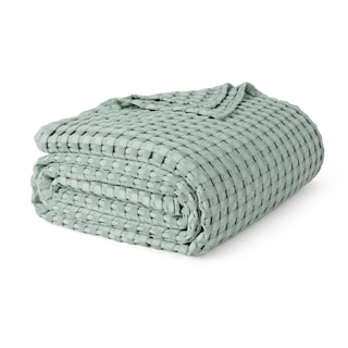 Foto 1 | Manta Bedsure De Algodón Refrescante Con Forma De Gofre, Tamaño King, Color Verde Salvia - Venta Internacional.