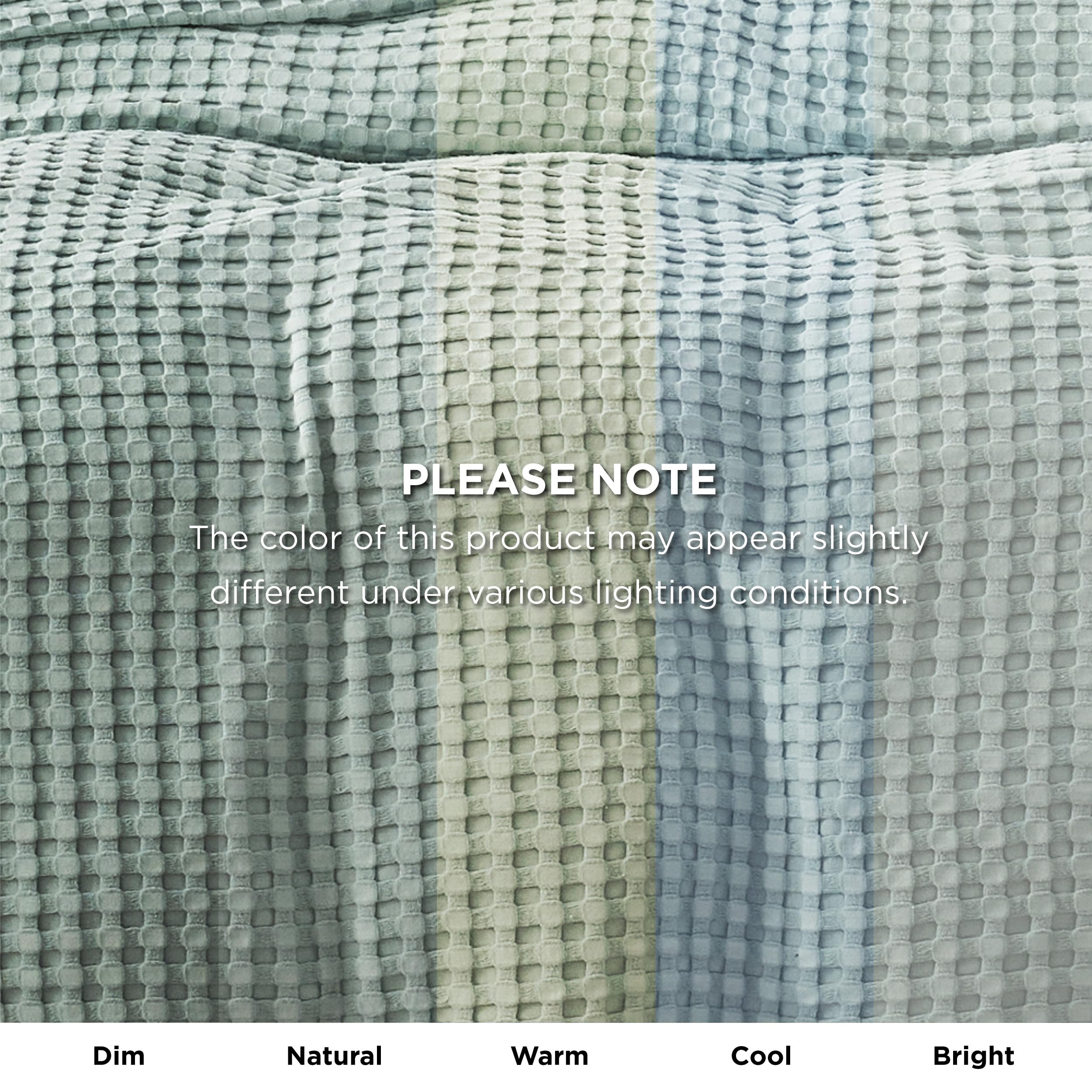 Foto 7 | Manta Bedsure De Algodón Refrescante Con Forma De Gofre, Tamaño King, Color Verde Salvia - Venta Internacional.