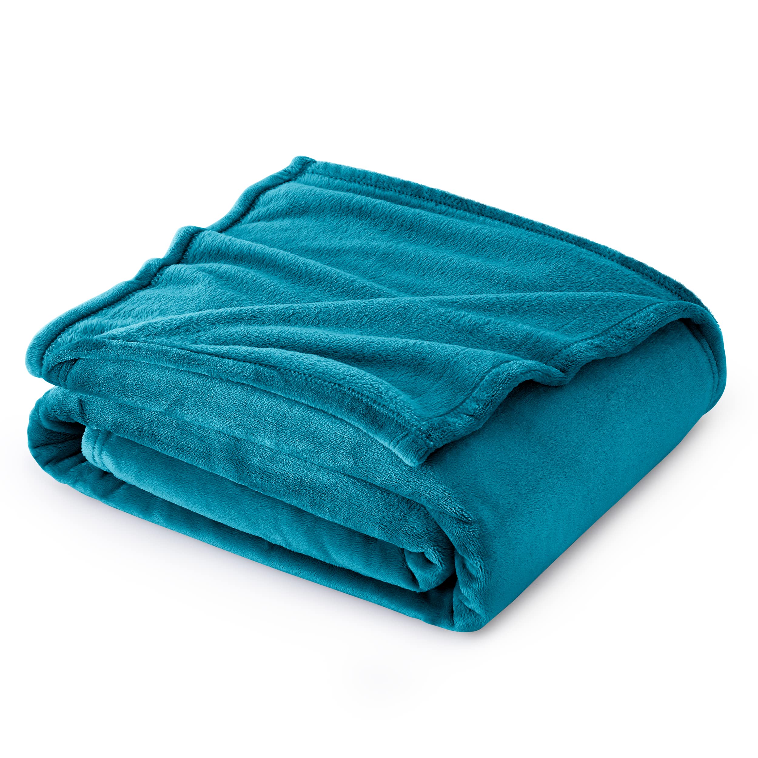 Manta Polar Para Cama, Tamaño Doble, Color Verde Azulado, 300 G/m², Ligera - Venta Internacional.