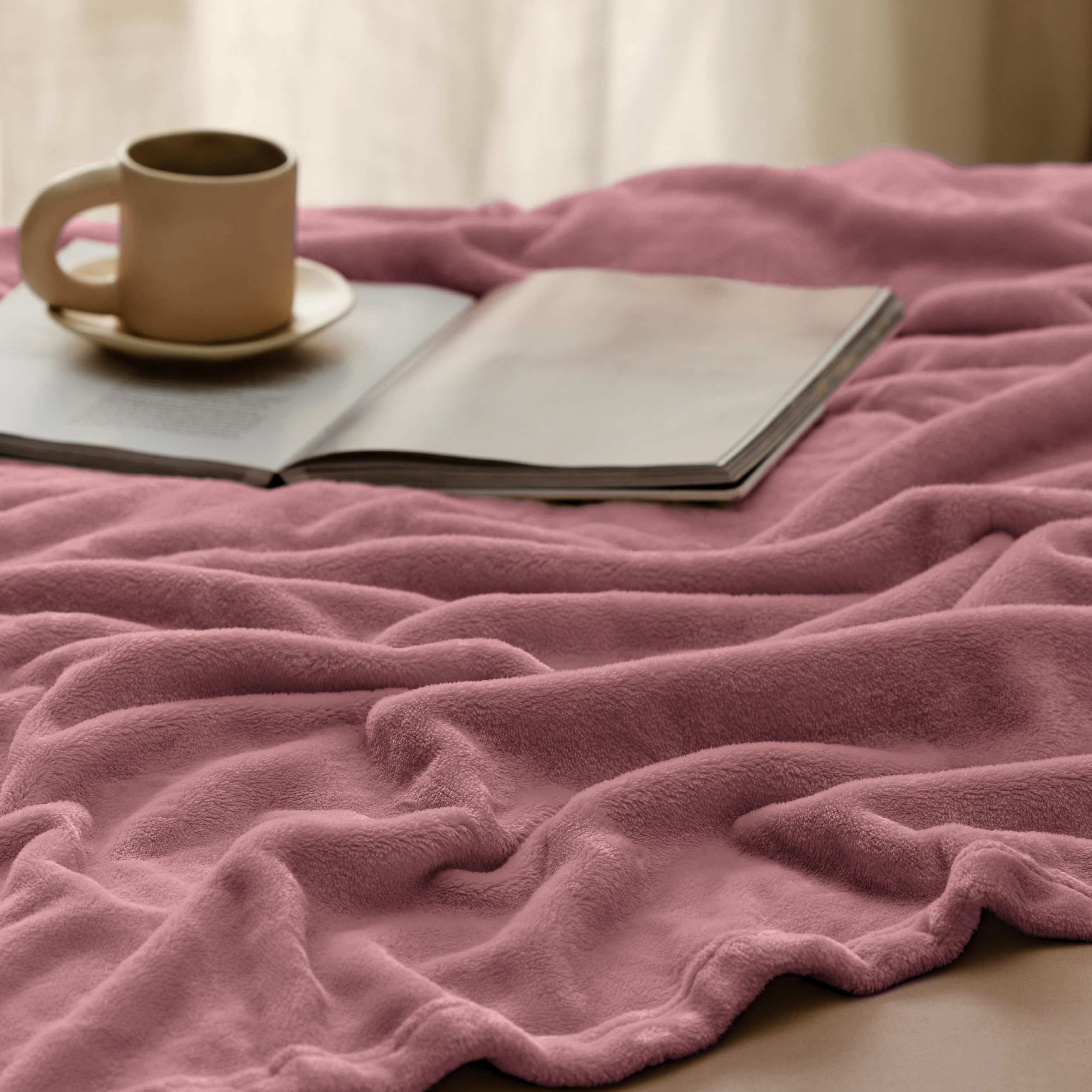 Foto 6 pulgar | Manta Bedsure Forro Polar Queen Size Franela Rosa 230 x 230 cm - Venta Internacional
