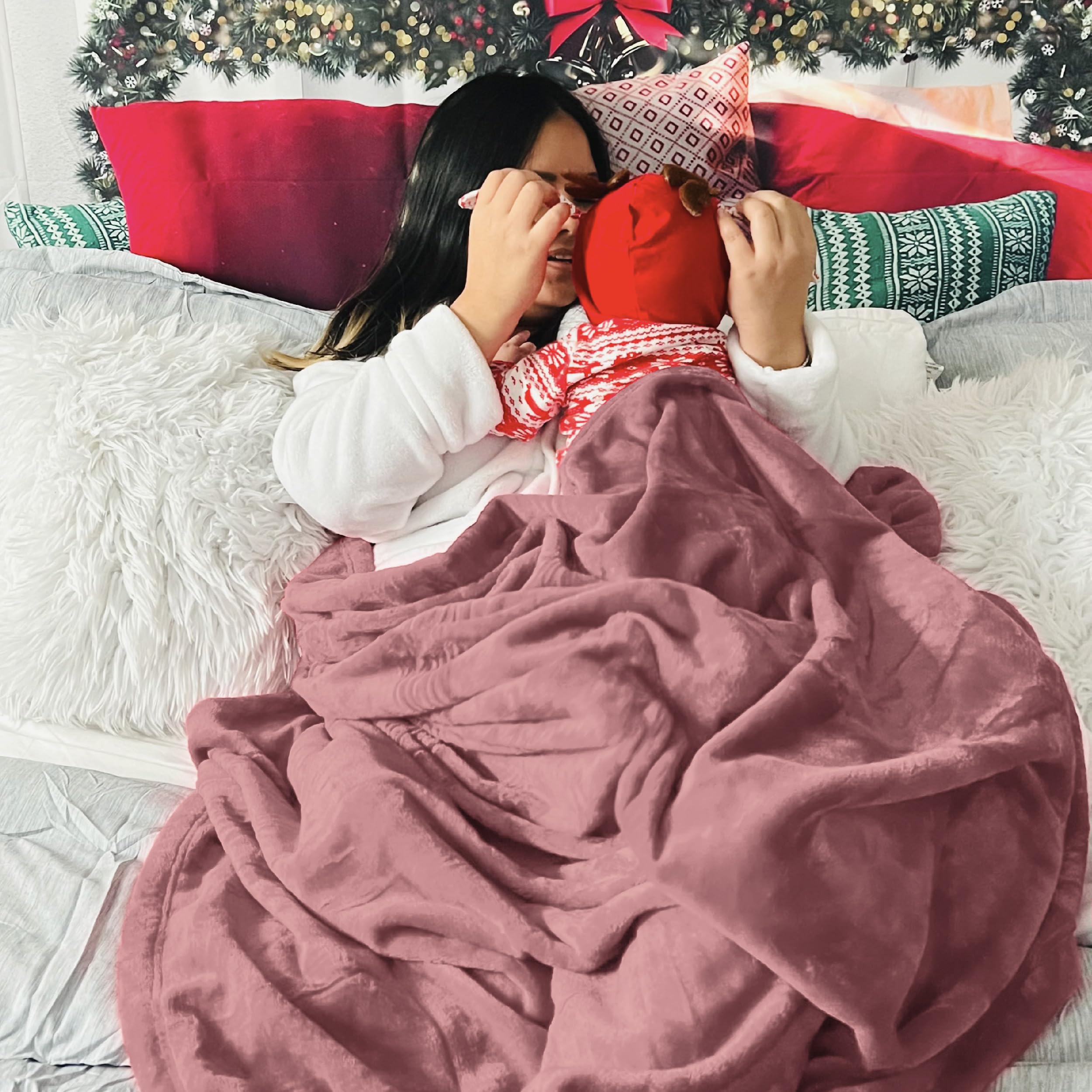 Foto 7 pulgar | Manta Bedsure Forro Polar Queen Size Franela Rosa 230 x 230 cm - Venta Internacional