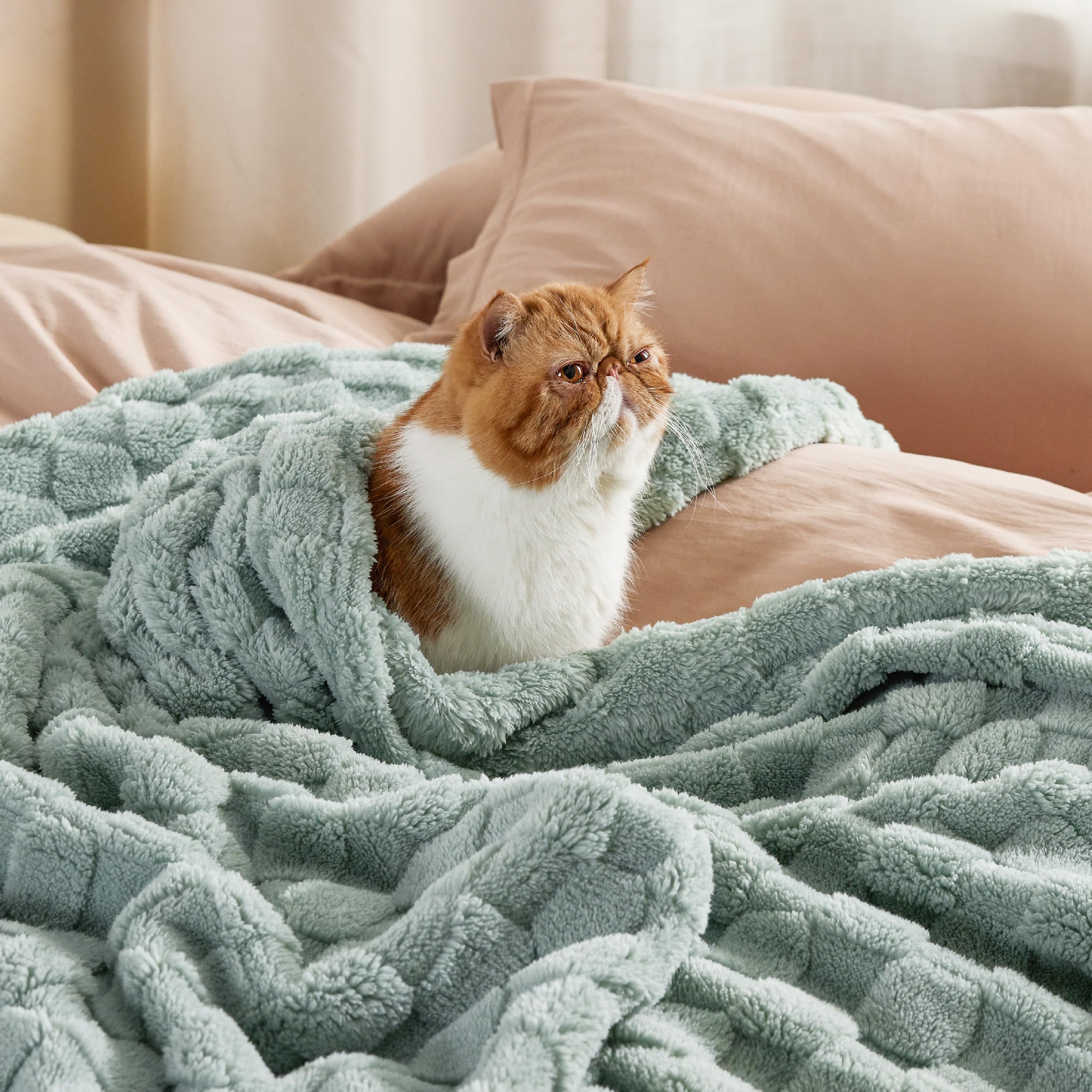 Foto 5 pulgar | Manta Bedsure Fleece King Para Cama, Supersuave Y Acogedora, Color Verde - Venta Internacional.