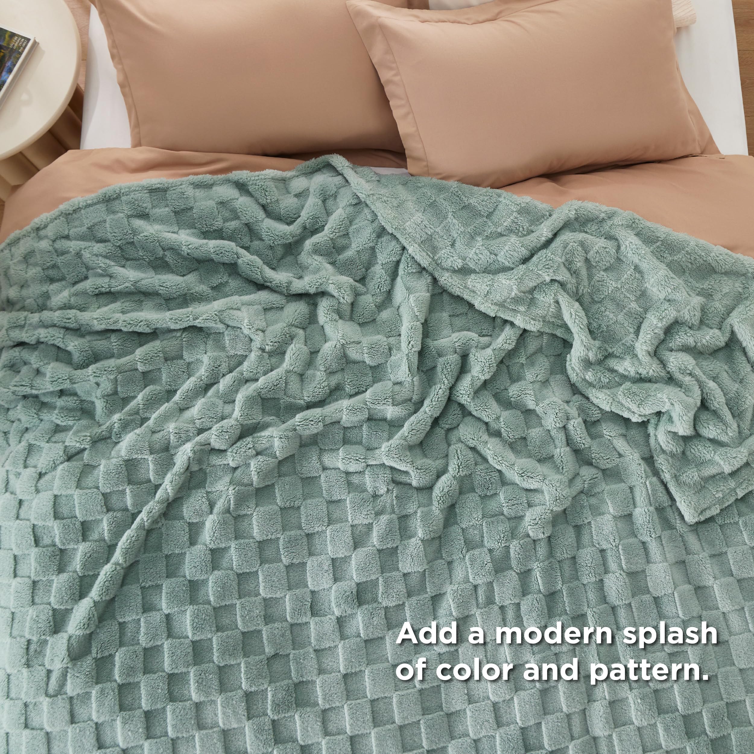 Foto 6 pulgar | Manta Bedsure Fleece King Para Cama, Supersuave Y Acogedora, Color Verde - Venta Internacional.