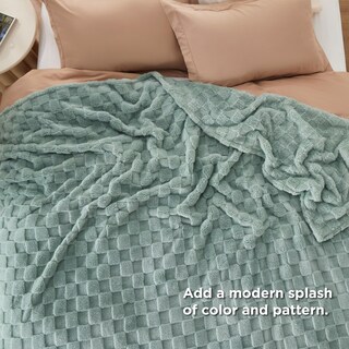 Foto 5 | Manta Bedsure Fleece King Para Cama, Supersuave Y Acogedora, Color Verde - Venta Internacional.