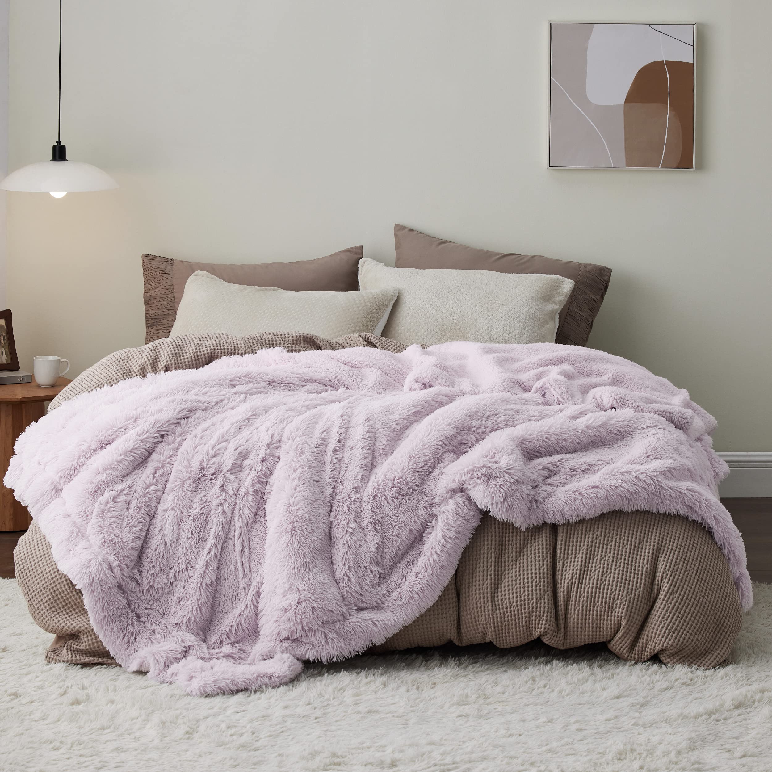 Manta Bedsure Fluffy Lavanda Púrpura Tamaño Queen - Venta Internacional.