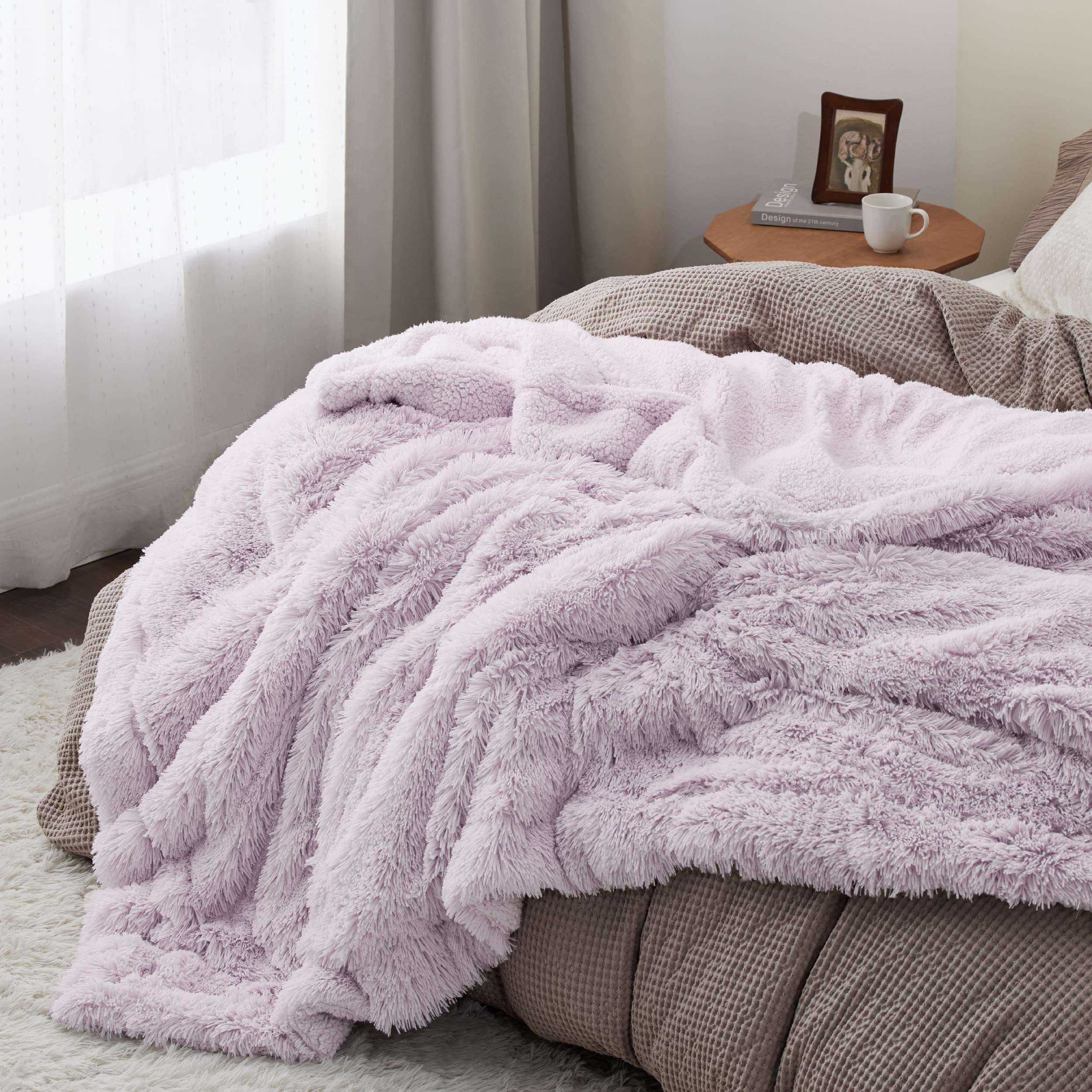 Foto 3 | Manta Bedsure Fluffy Lavanda Púrpura Tamaño Queen - Venta Internacional.