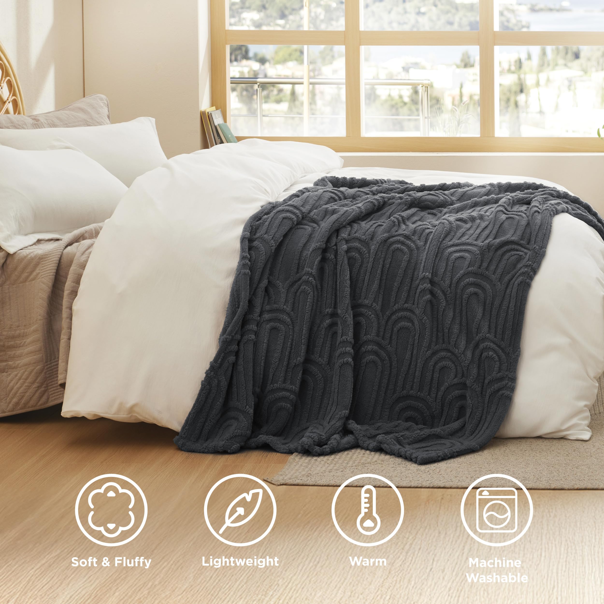 Foto 6 pulgar | Manta De Cama Gris Supersuave Y Acogedora Para Mujer - Venta Internacional.