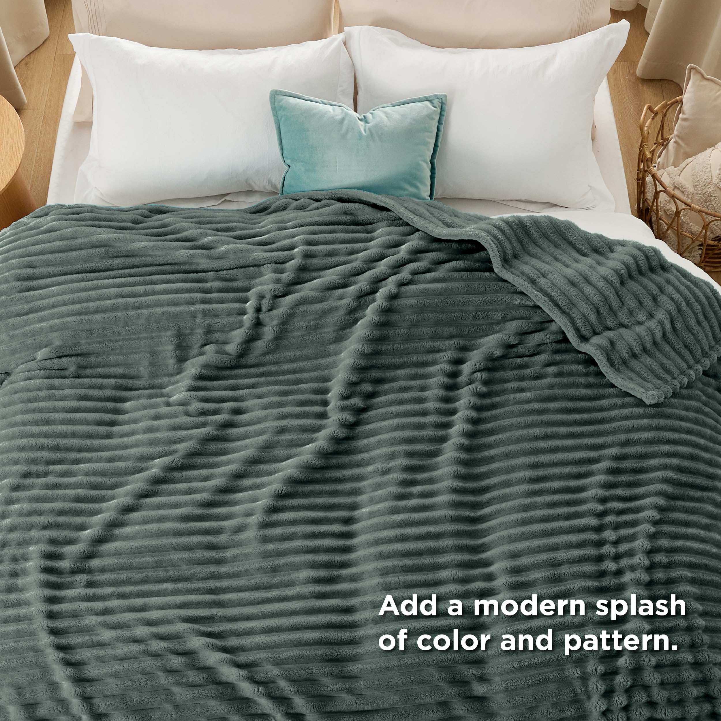 Foto 6 pulgar | Manta Polar Bedsure Mallard Green Para Sofá, 275 X 230 Cm - Venta Internacional.