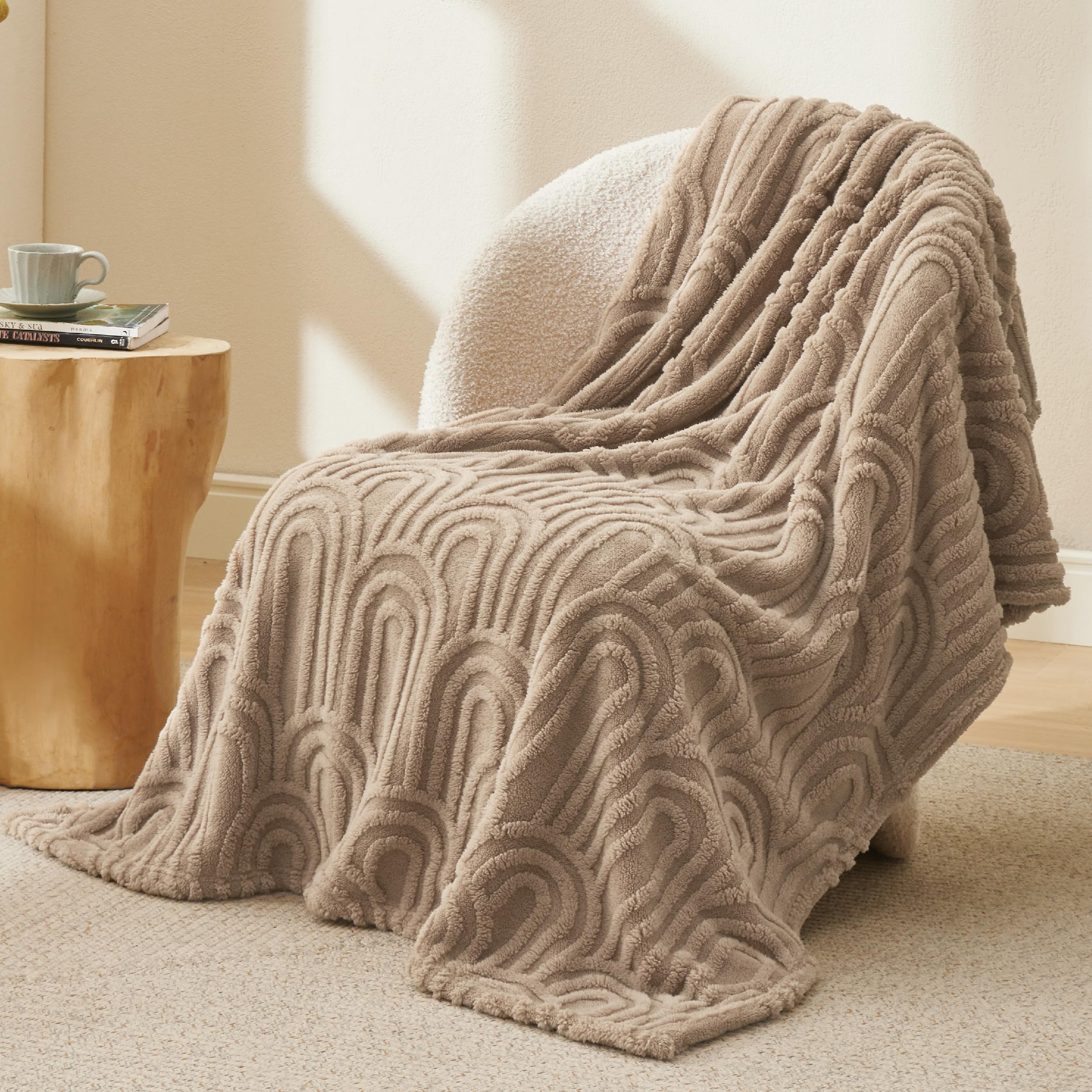 Foto 3 pulgar | Manta De Cama Marrón Supersuave Y Acogedora Para Mujer - Venta Internacional.