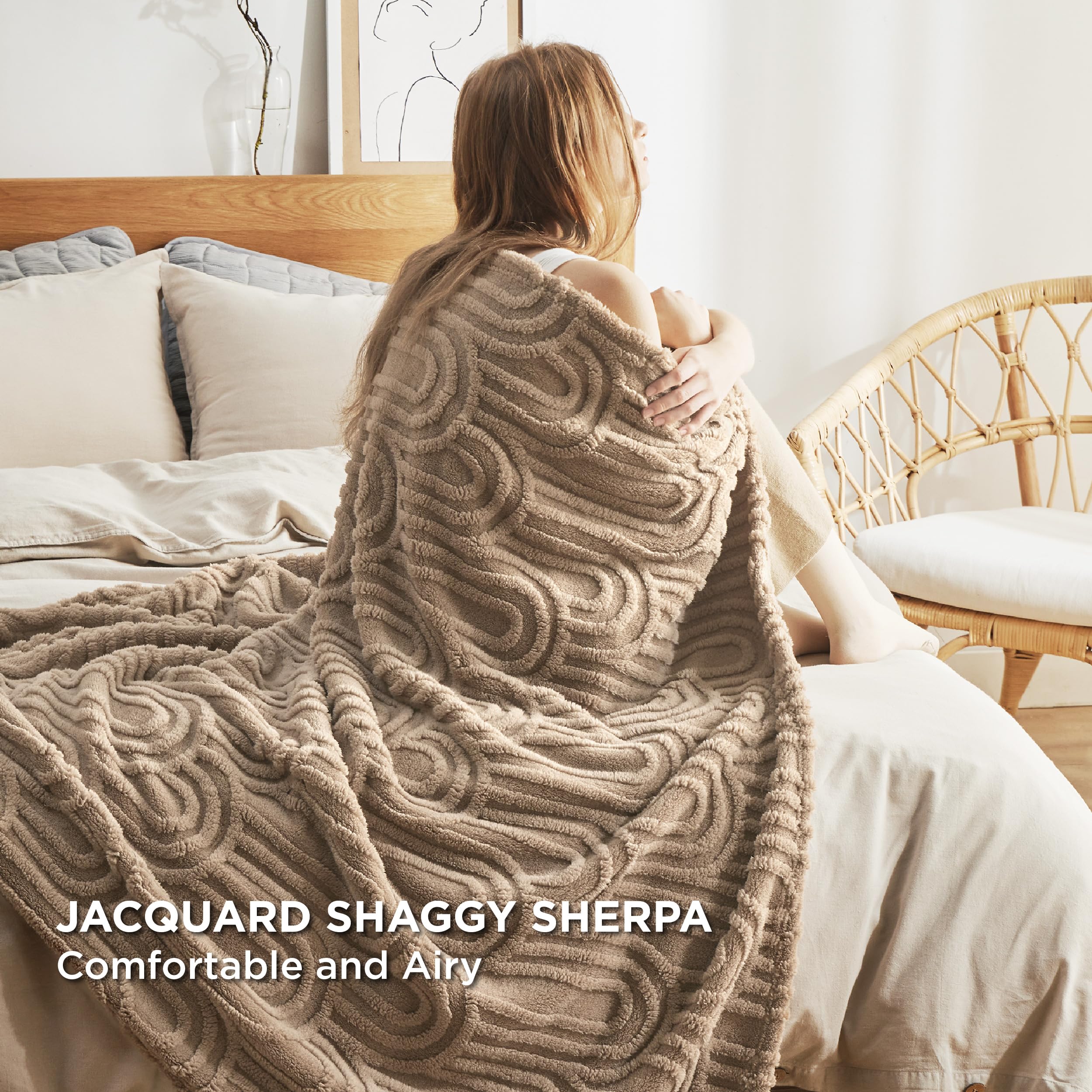 Foto 4 pulgar | Manta De Cama Marrón Supersuave Y Acogedora Para Mujer - Venta Internacional.