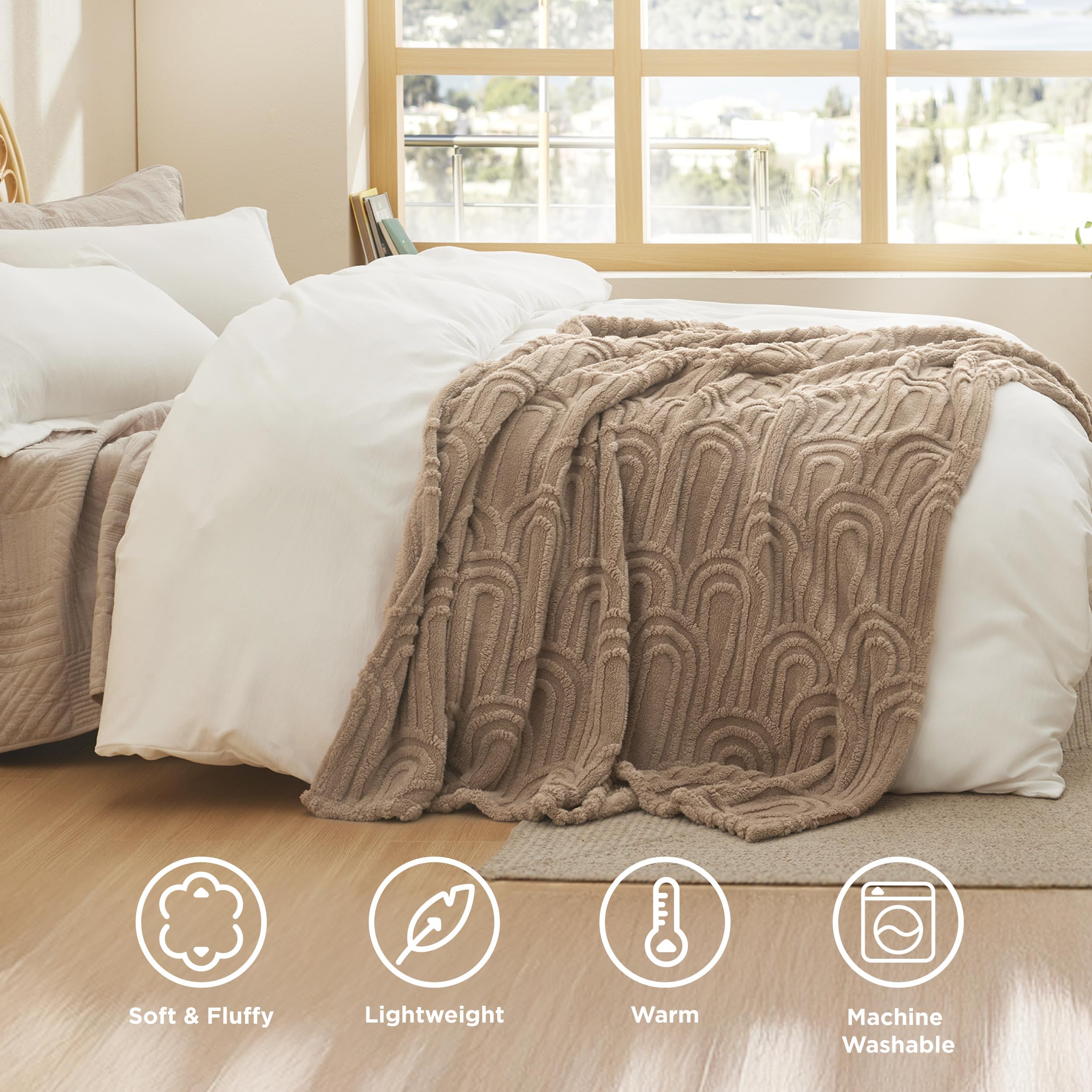 Foto 6 pulgar | Manta De Cama Marrón Supersuave Y Acogedora Para Mujer - Venta Internacional.