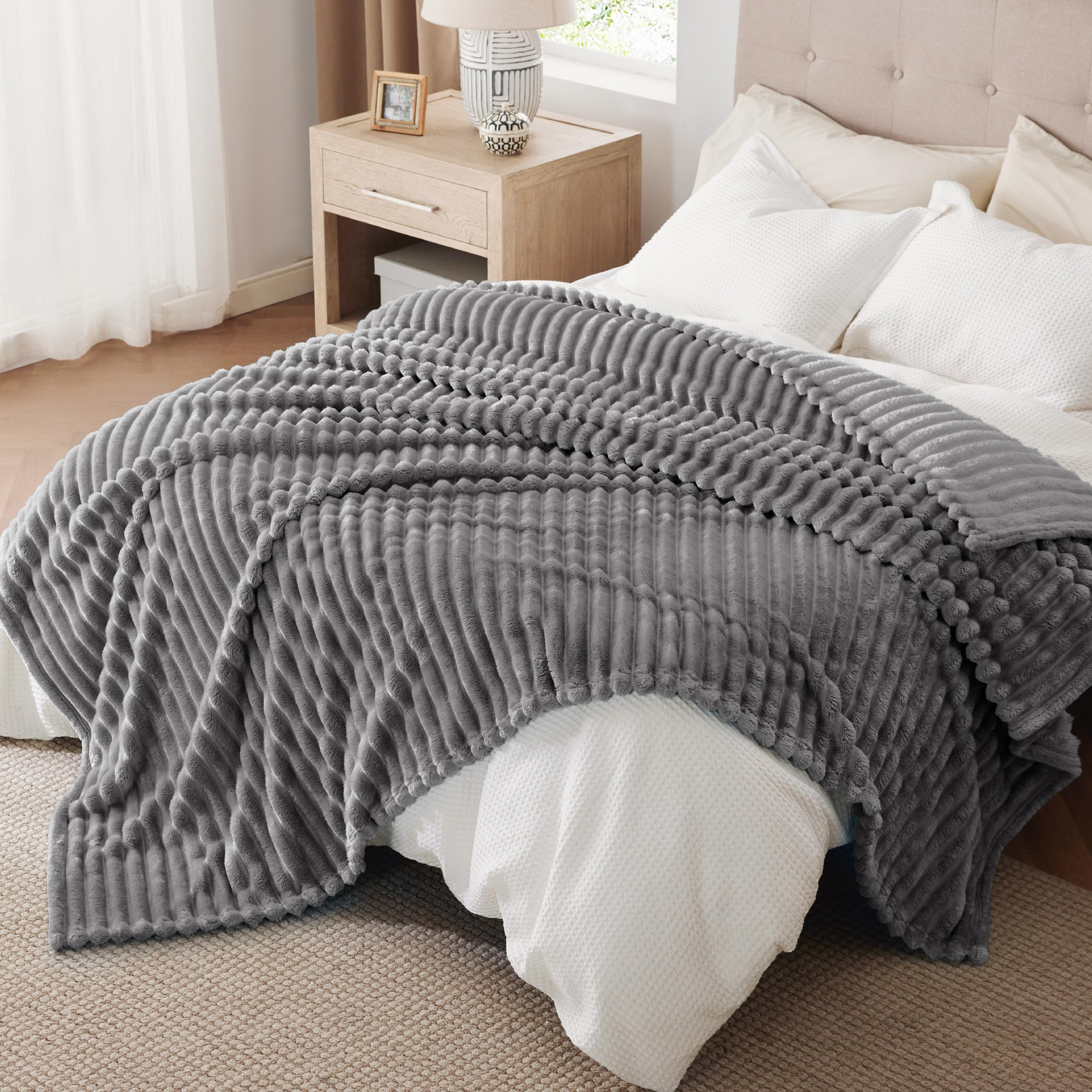 Foto 6 pulgar | Manta Bedsure Frost De Forro Polar Gris Para Sofá, 274 X 229 Cm - Venta Internacional.