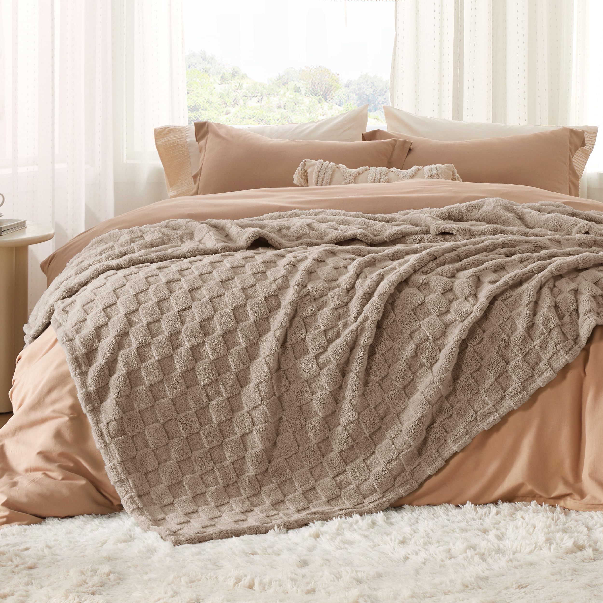Foto 2 | Manta Bedsure De Forro Polar De Color Topo Claro Para Sofá Super Soft King - Venta Internacional.