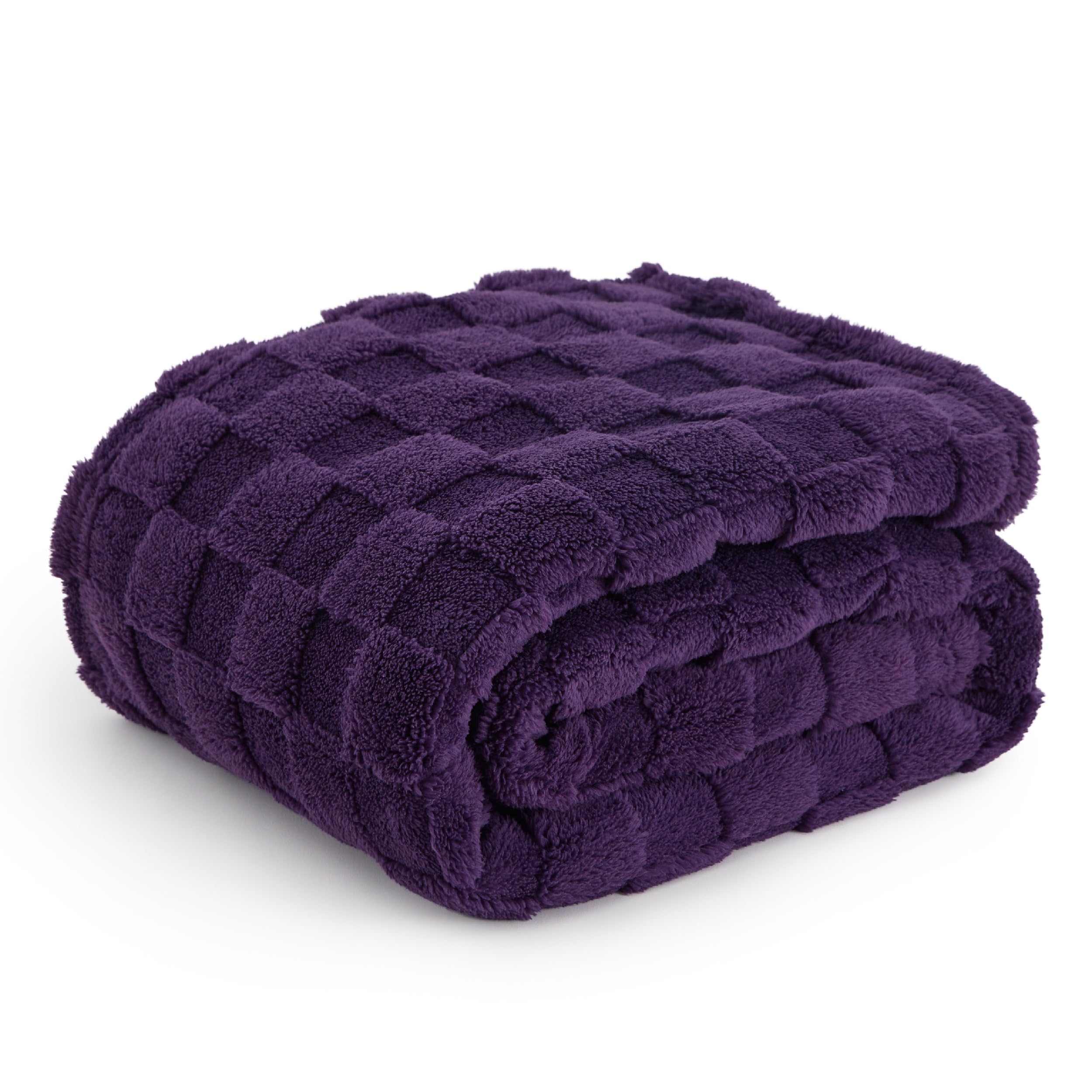 Manta Bedsure, Forro Polar De Franela, Color Morado, 130 X 150 Cm - Venta Internacional.