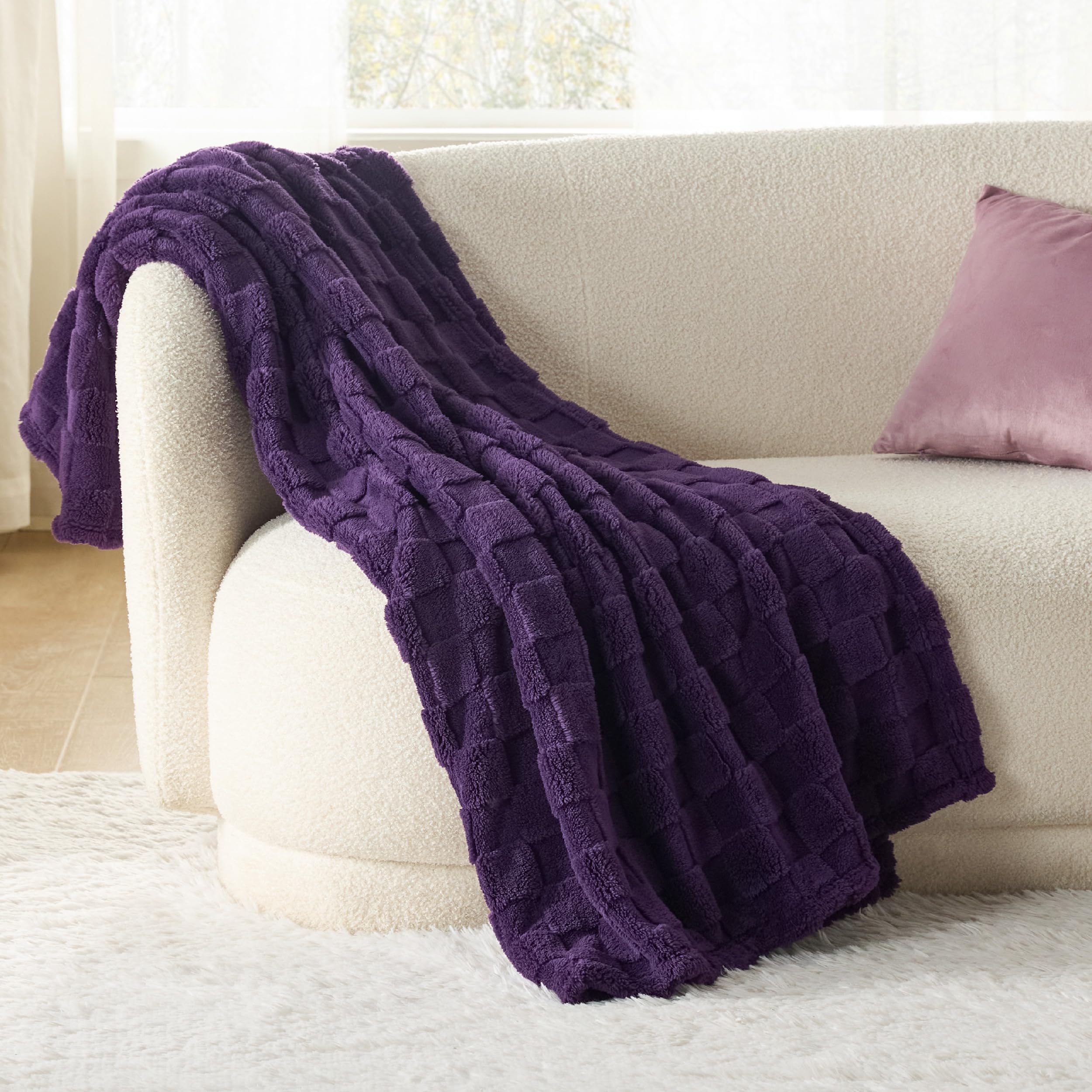 Foto 3 pulgar | Manta Bedsure, Forro Polar De Franela, Color Morado, 130 X 150 Cm - Venta Internacional.