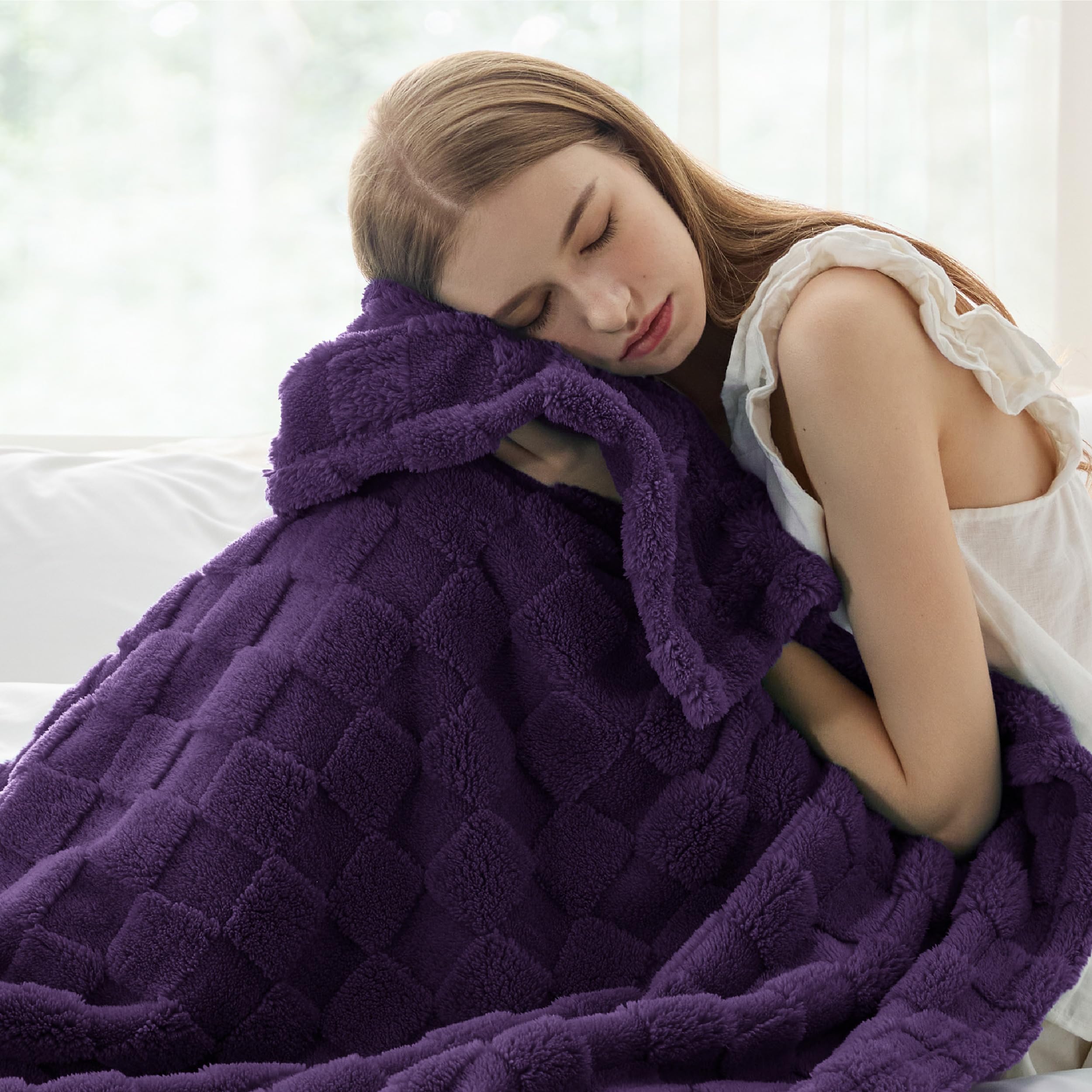 Foto 4 pulgar | Manta Bedsure, Forro Polar De Franela, Color Morado, 130 X 150 Cm - Venta Internacional.