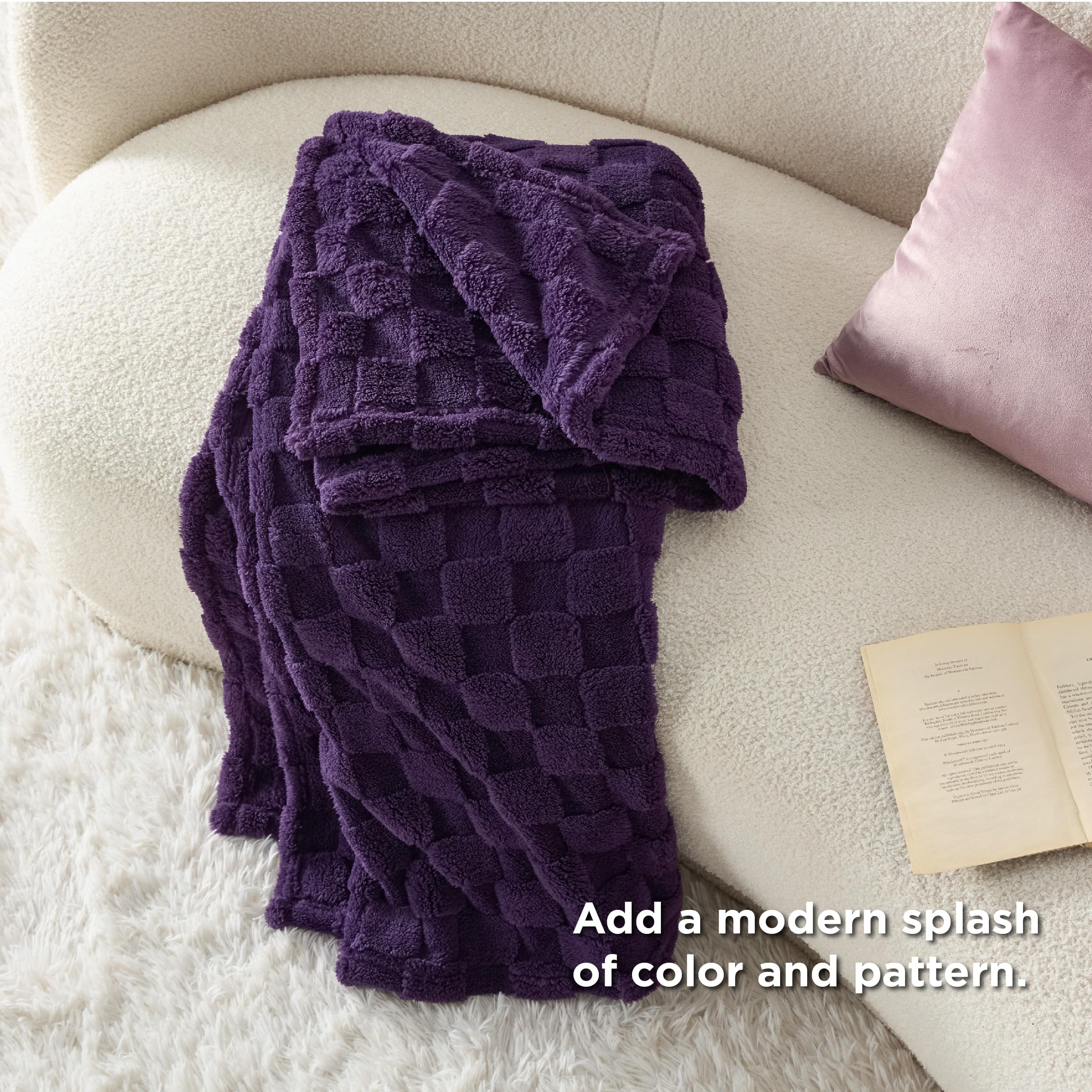 Foto 6 pulgar | Manta Bedsure, Forro Polar De Franela, Color Morado, 130 X 150 Cm - Venta Internacional.