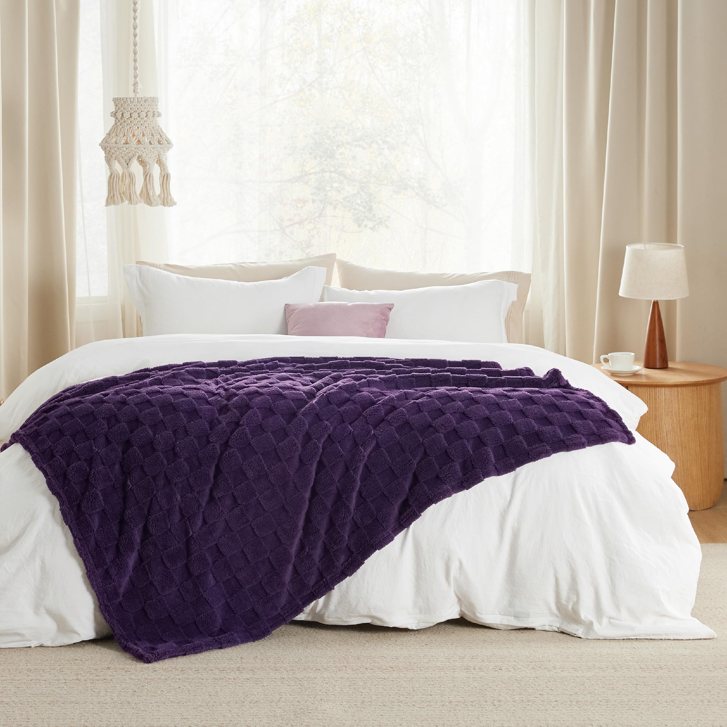 Foto 6 | Manta Bedsure, Forro Polar De Franela, Color Morado, 130 X 150 Cm - Venta Internacional.