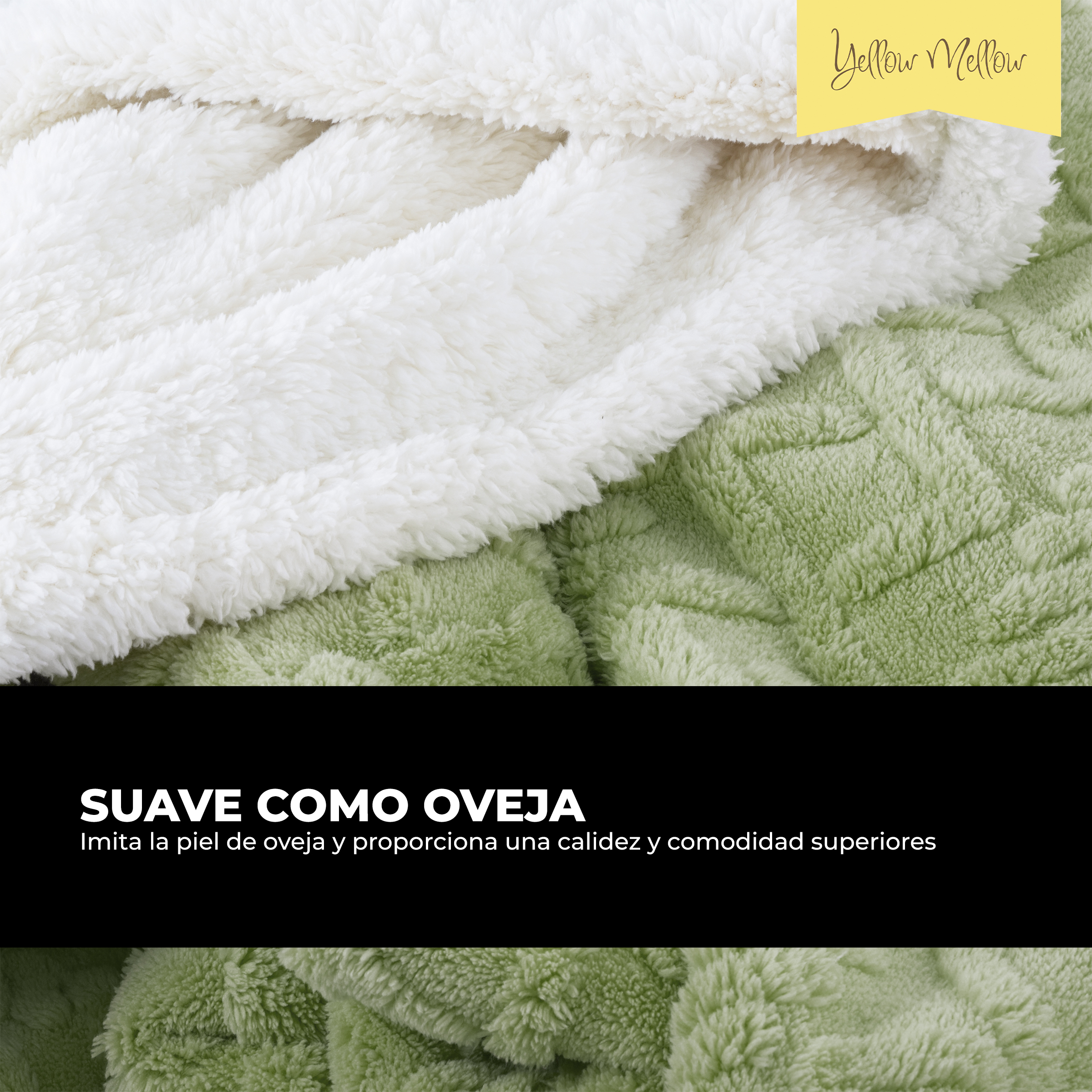 Foto 2 | Cobertor Cobija Aborregado Con Forro Polar Sherpa | Suave | Caliente | Ligera | Tamaño 230x200cm (Verde, 230x200cm)