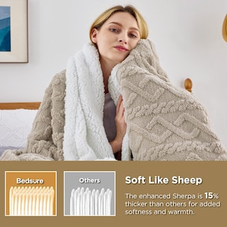 Foto 3 | Manta Bedsure Sherpa King Size Beige Para Invierno Y Todas Las Estaciones - Venta Internacional.