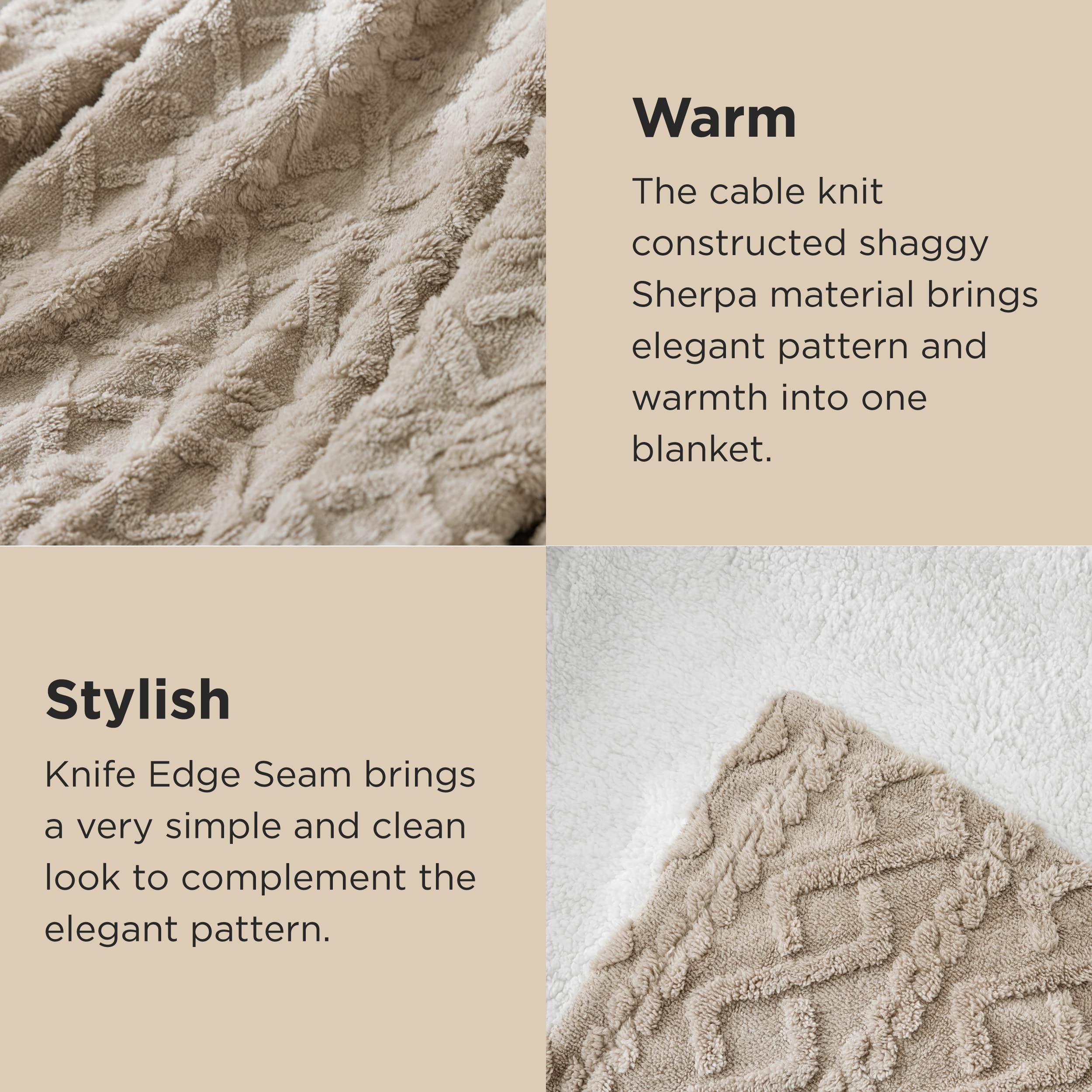 Foto 5 pulgar | Manta Bedsure Sherpa King Size Beige Para Invierno Y Todas Las Estaciones - Venta Internacional.