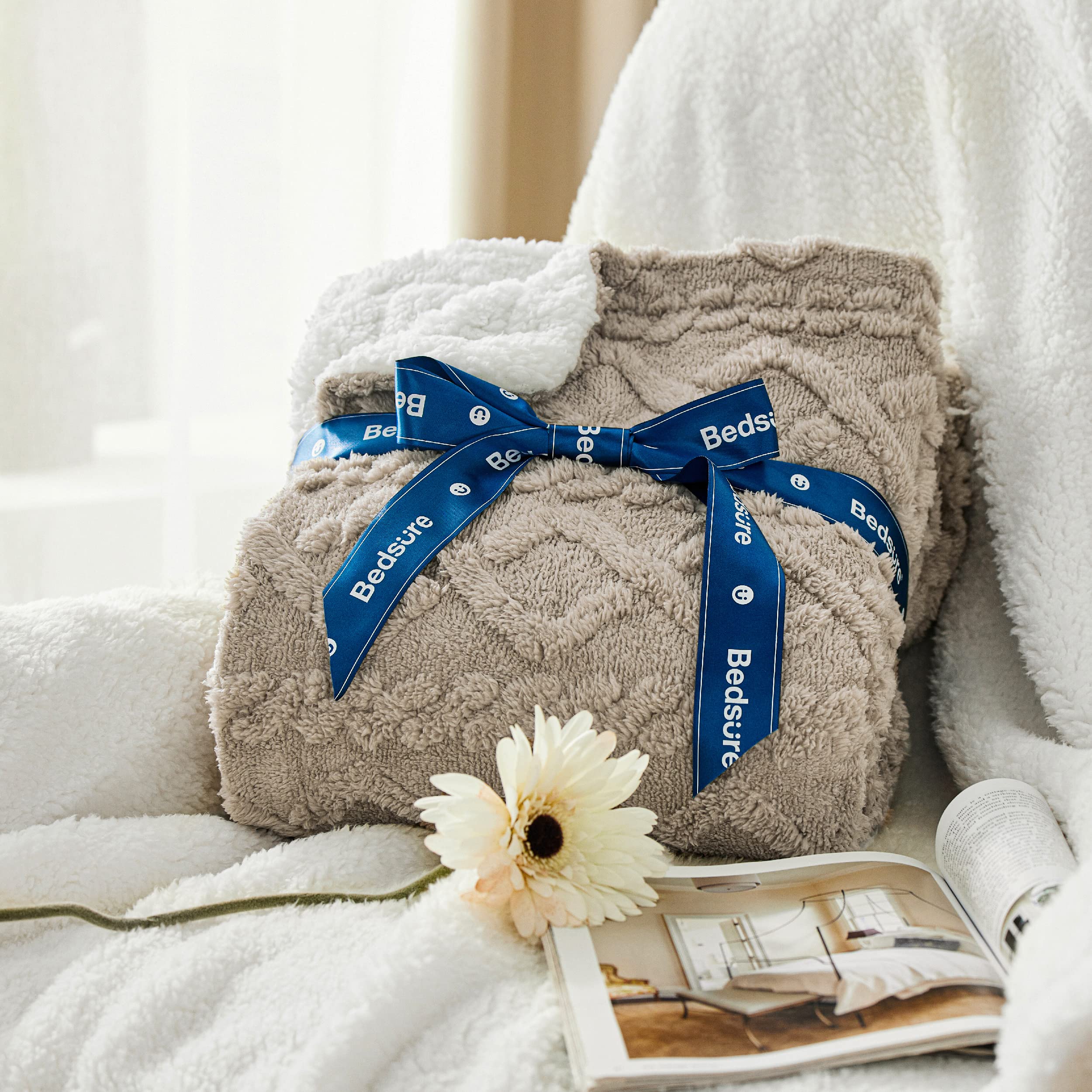 Foto 5 | Manta Bedsure Sherpa King Size Beige Para Invierno Y Todas Las Estaciones - Venta Internacional.